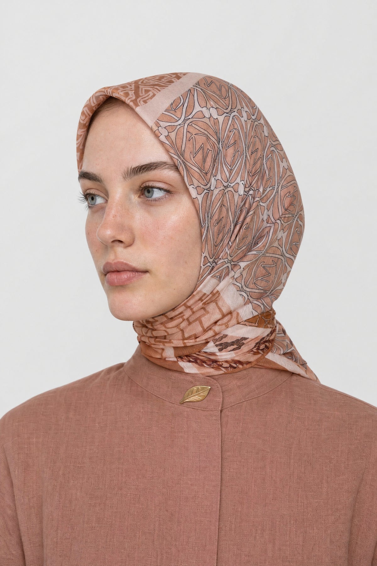 Heritage Desen Organik Eşarp - Somon