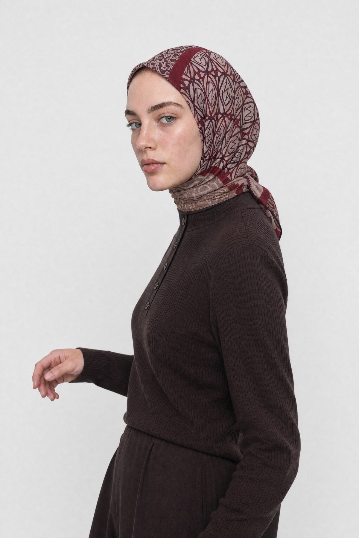 Heritage Desen Organik Eşarp - Mor