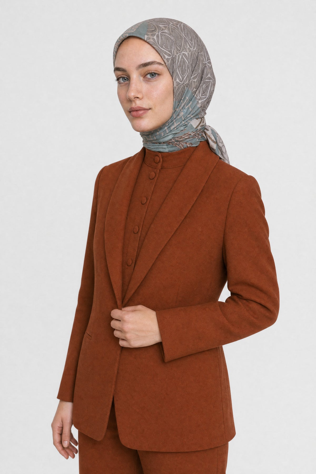 Heritage Desen Organik Eşarp - Haki