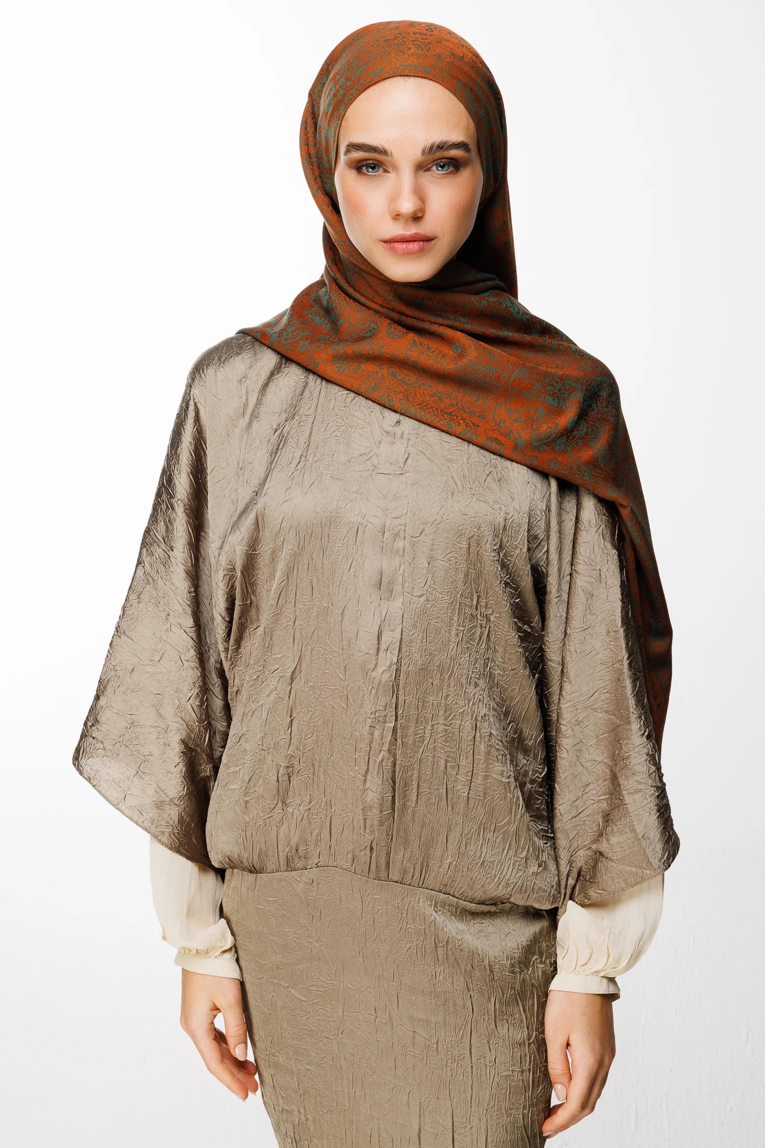 Henna Desen Çift Taraflı Şal