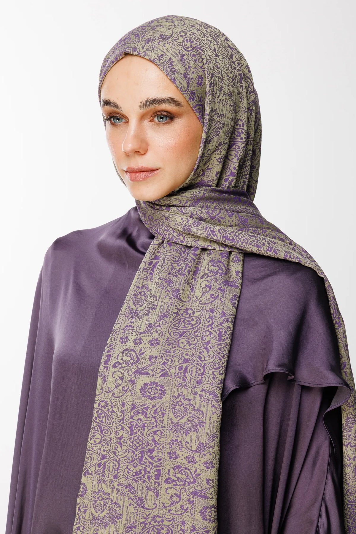 Henna Desen Çift Taraflı Şal