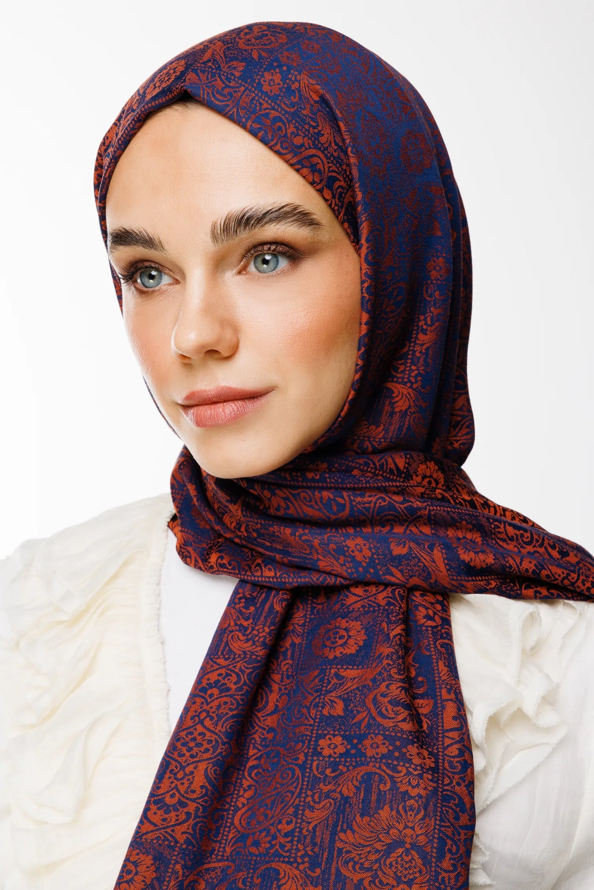 Henna Desen Çift Taraflı Şal