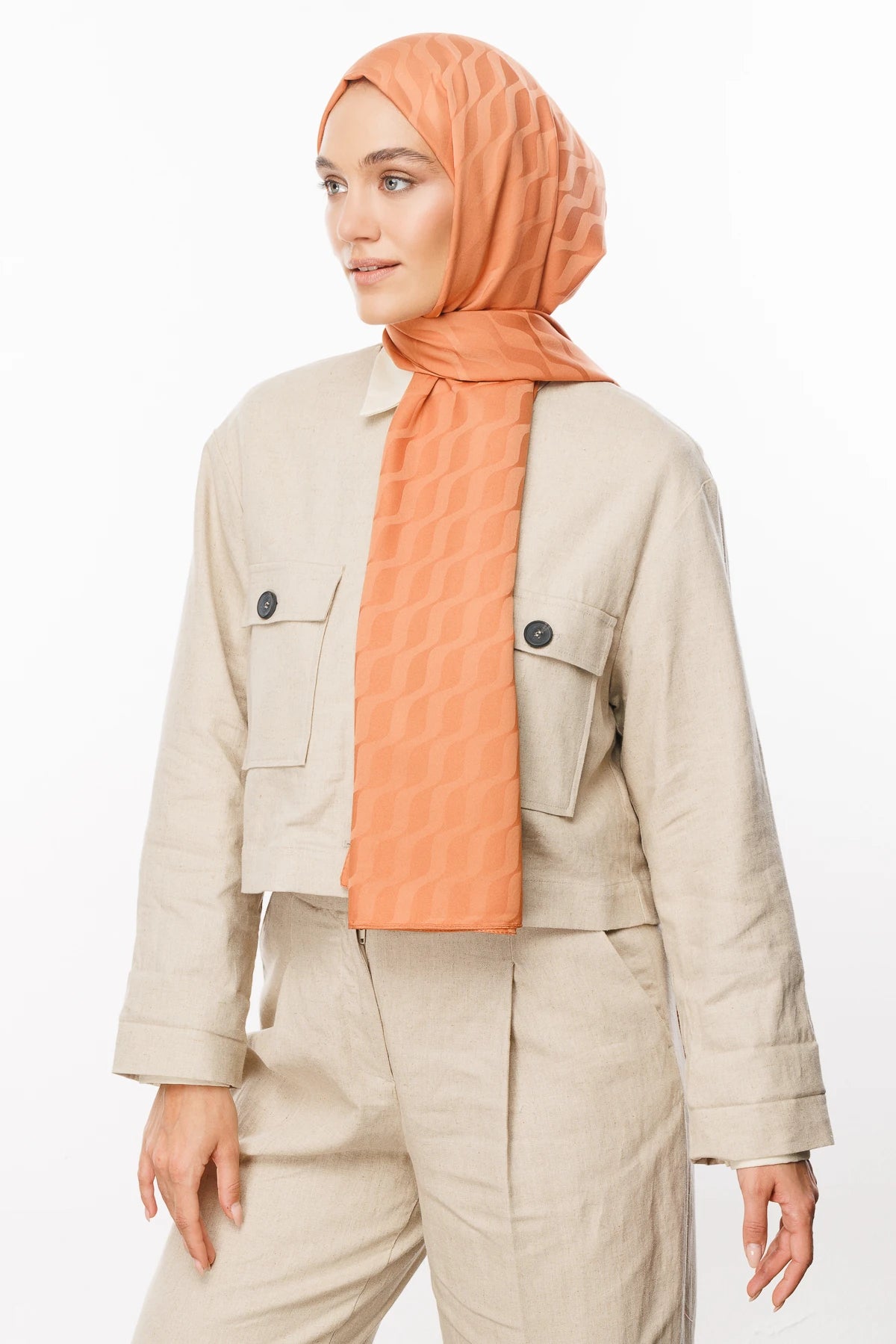 Dalga Desen İpeksi Jakar Şal