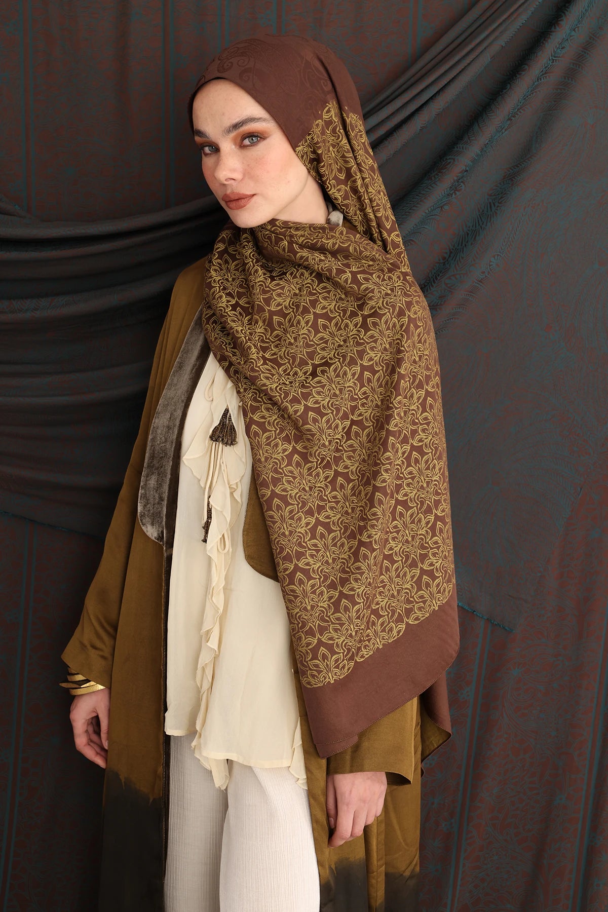 Nora Desen Çift Taraflı Şal