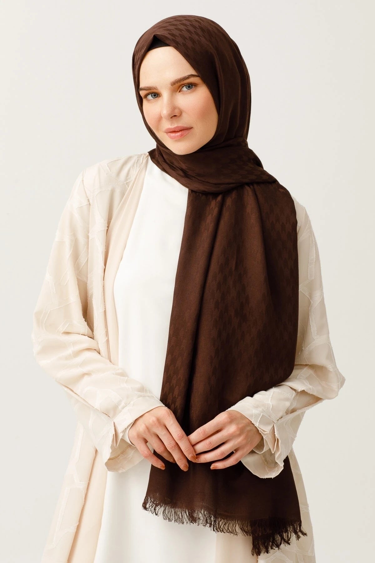 Kırlangıç Desen Pamuk Jakar Şal