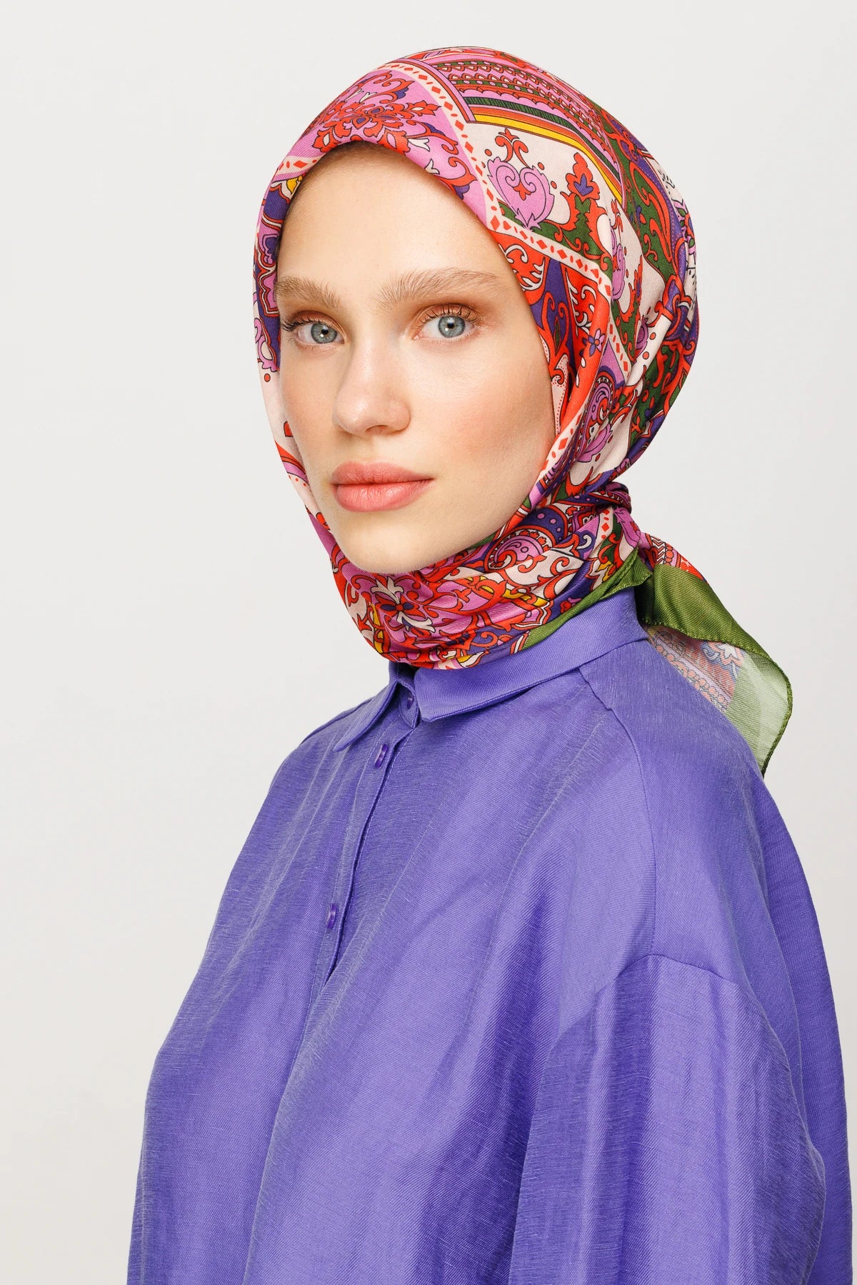 40 Yama Desen Dijital Soft Eşarp