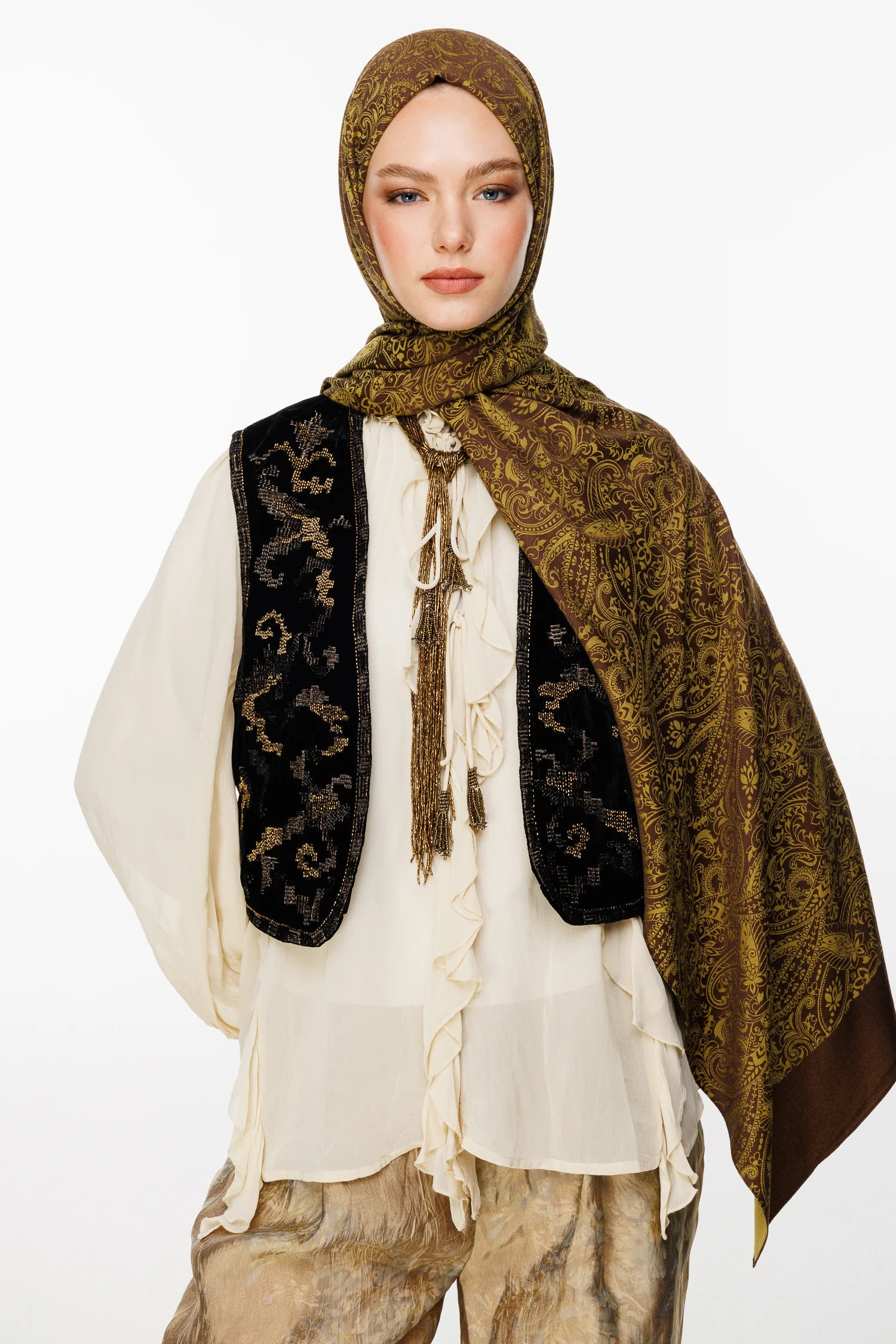 Velora Desen Çift Taraflı Şal