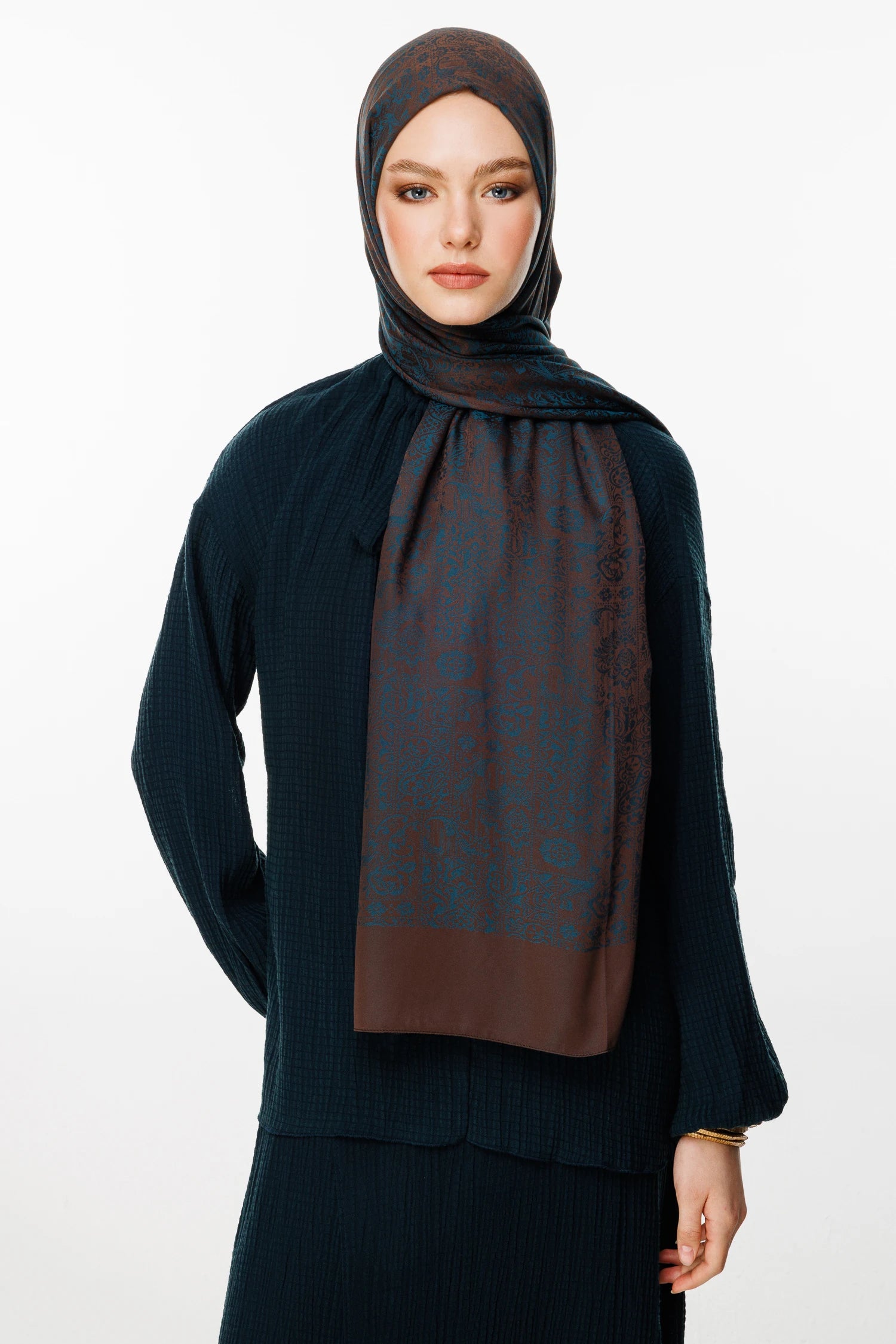 Henna Desen Çift Taraflı Şal