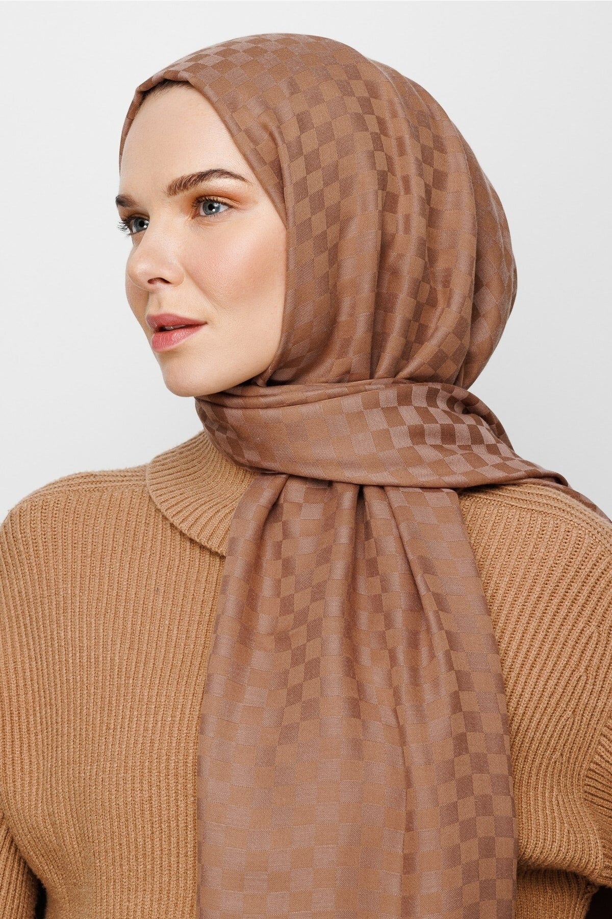 Kare Desen Pamuk Jakar Şal