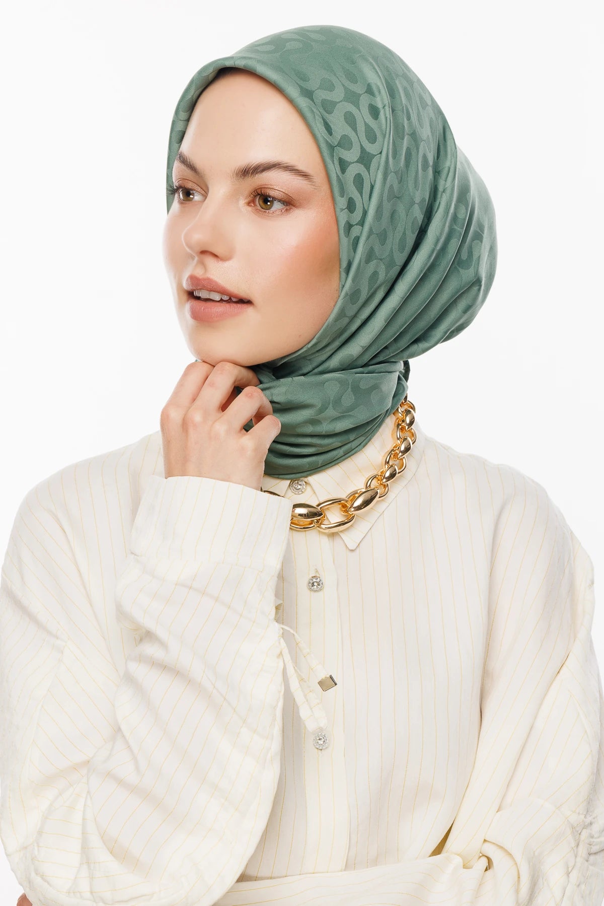 Moon Desen İpeksi Jakar Eşarp