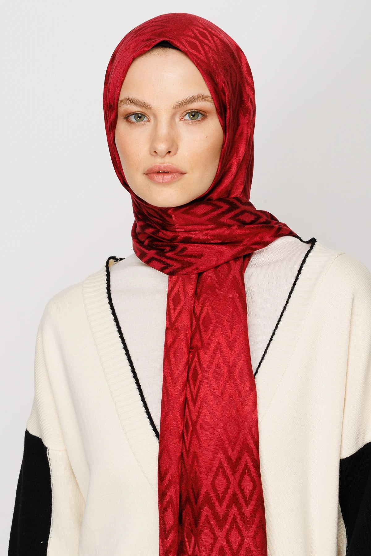 Karo Desen Parlak Jakar Şal