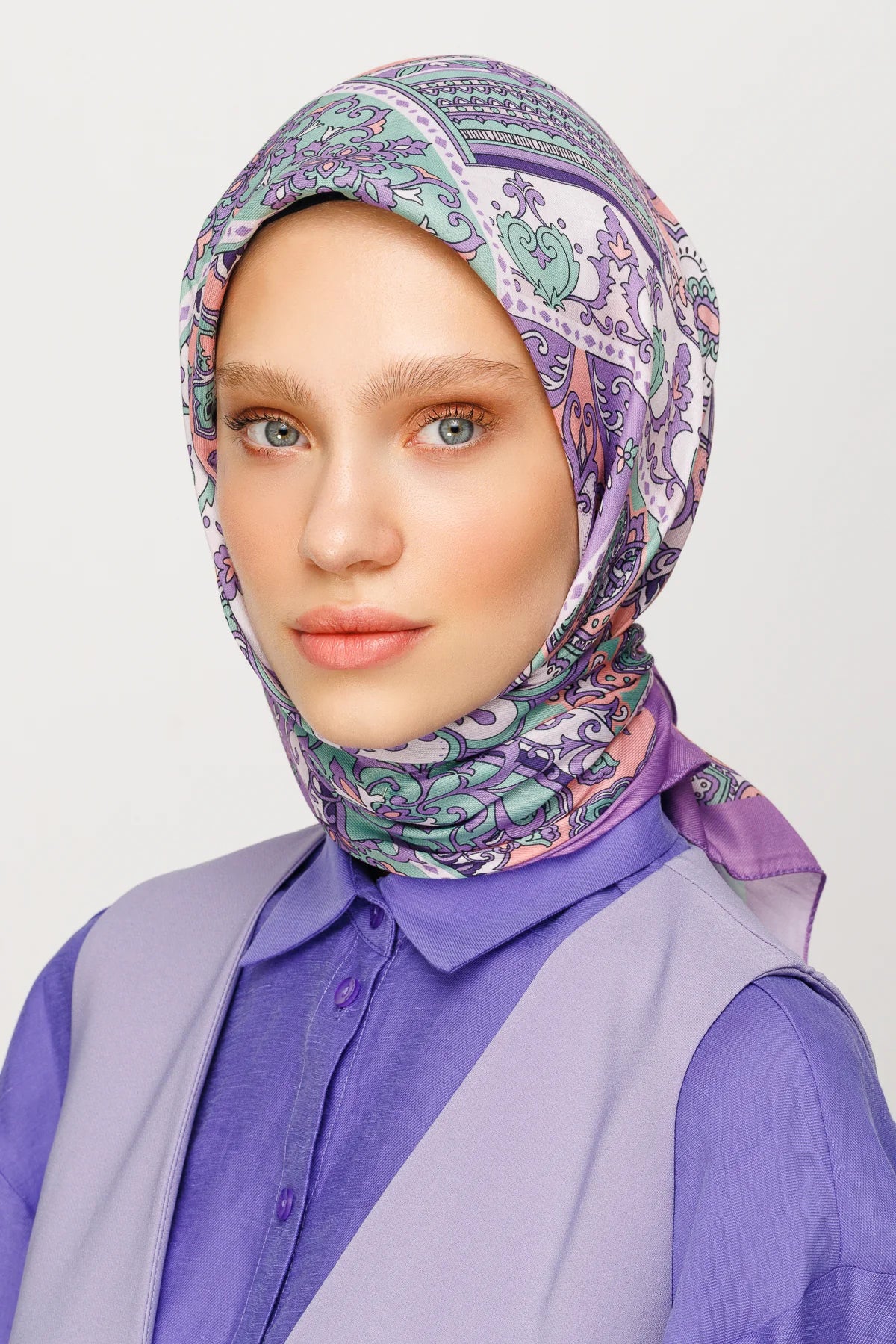 40 Yama Desen Dijital Soft Eşarp