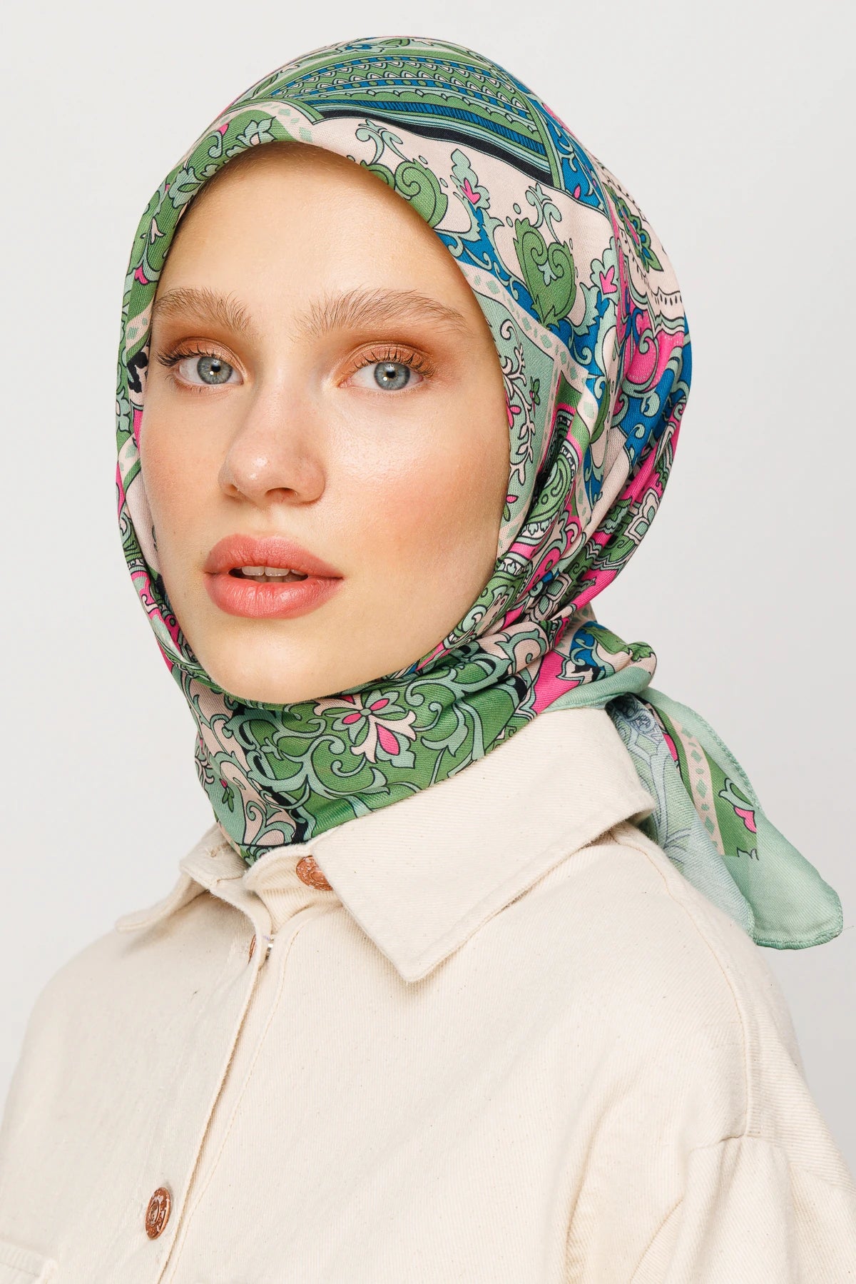 40 Yama Desen Dijital Soft Eşarp