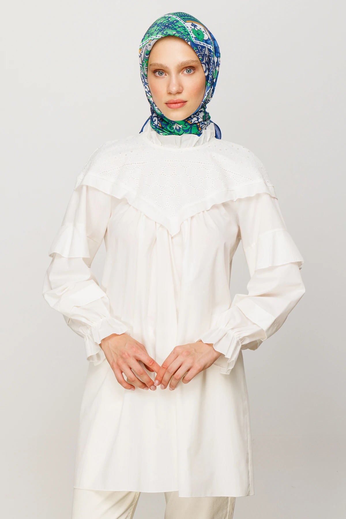 40 Yama Desen Dijital Soft Eşarp