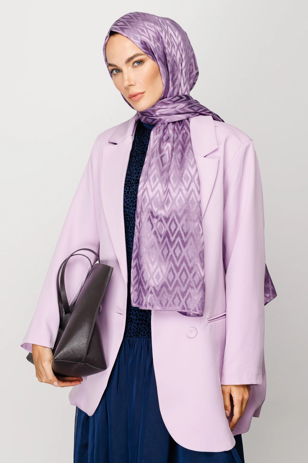 Karo Desen Parlak Jakar Şal