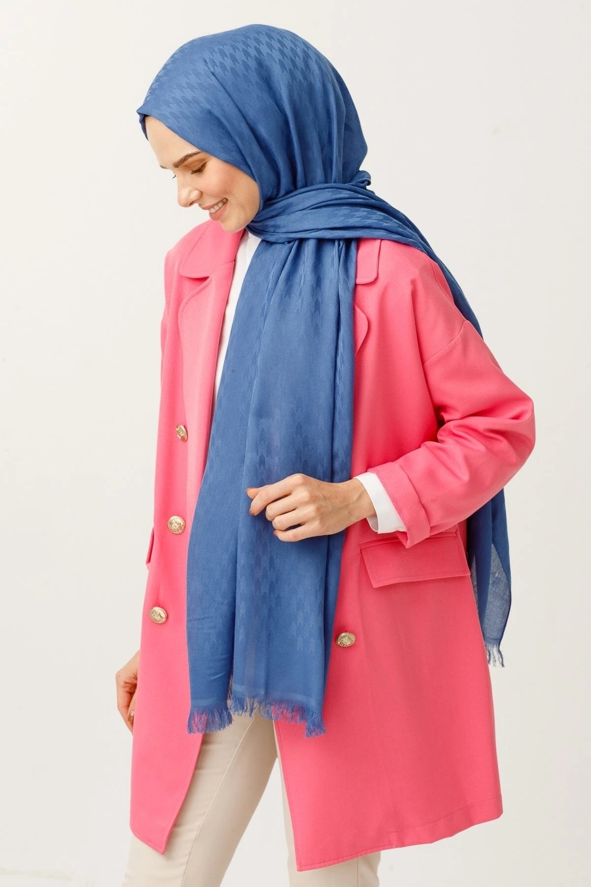 Kırlangıç Desen Pamuk Jakar Şal