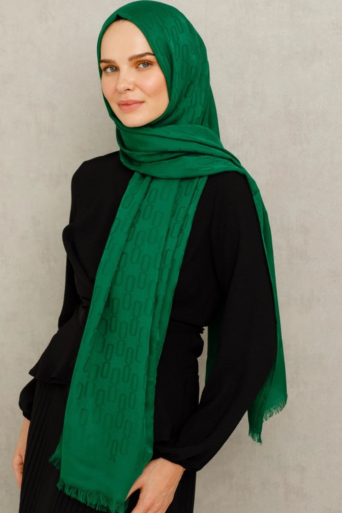 Zincir Desen Pamuk Jakar Şal