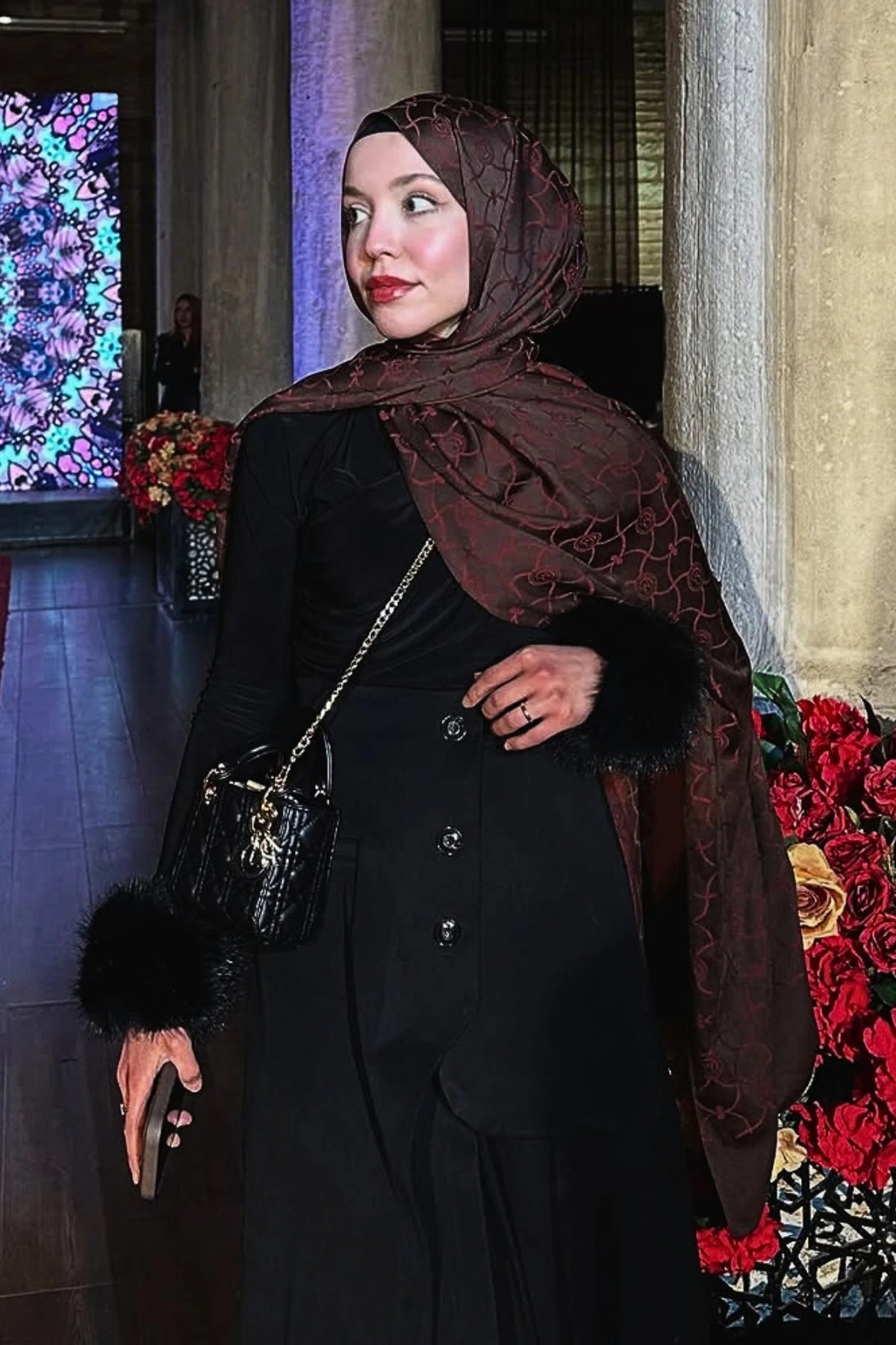 Marrakech Desen Çift Taraflı Şal