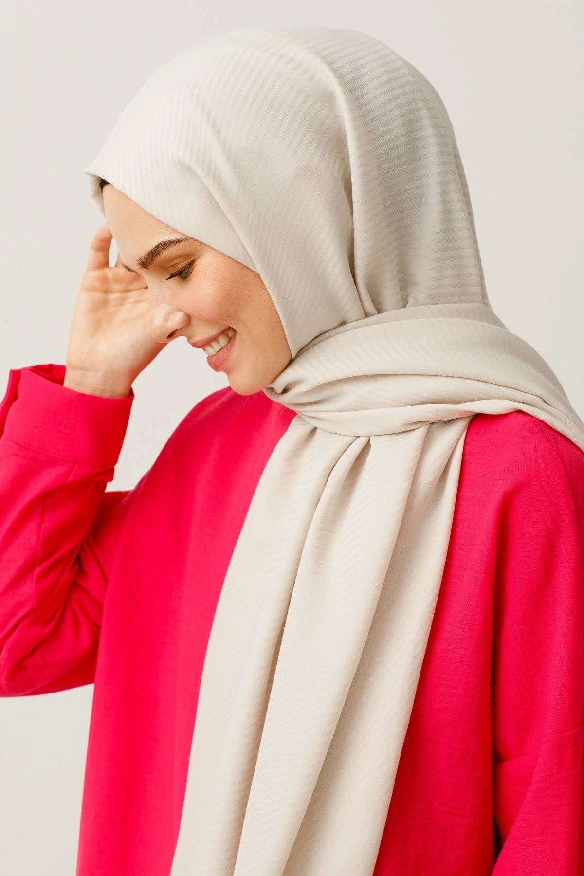 Çizgili Desen Pamuk Jakar Şal