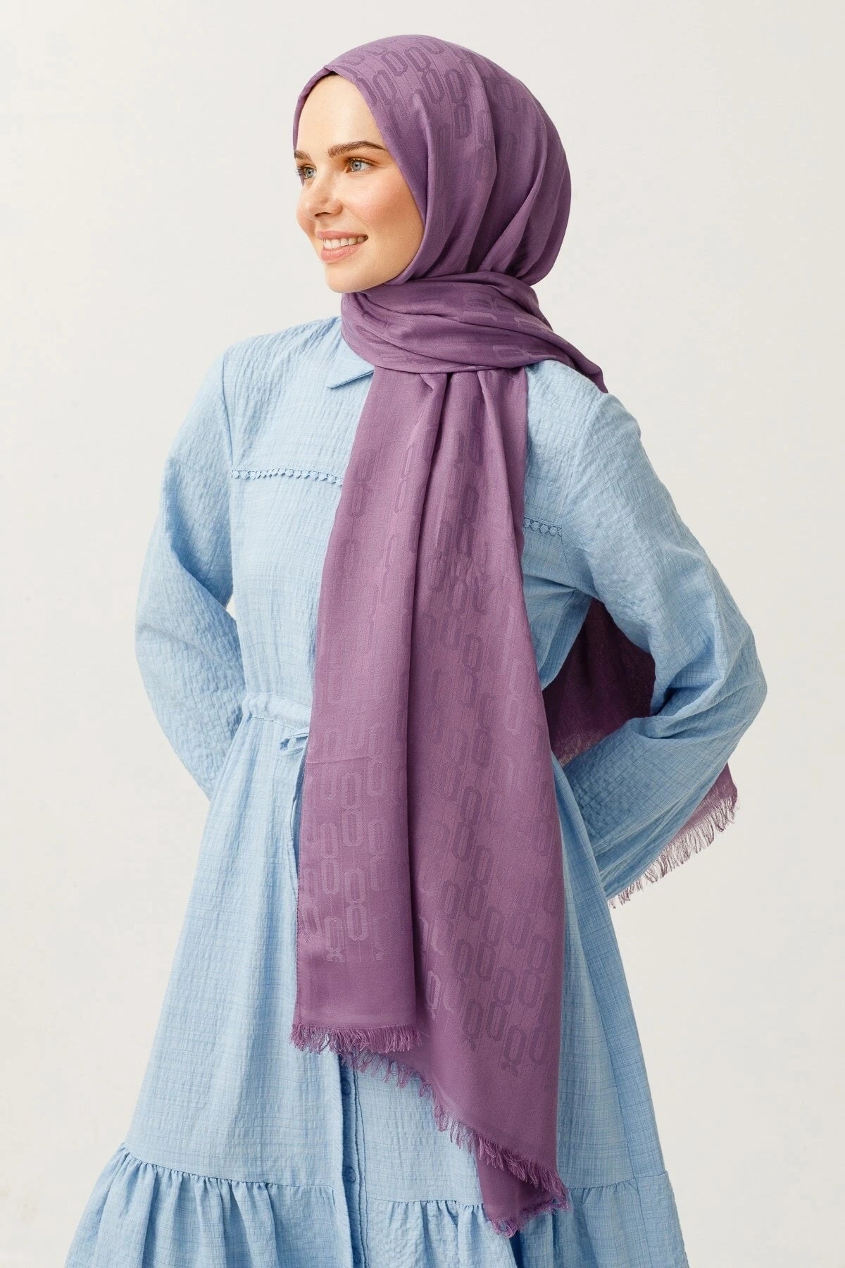 Zincir Desen Pamuk Jakar Şal