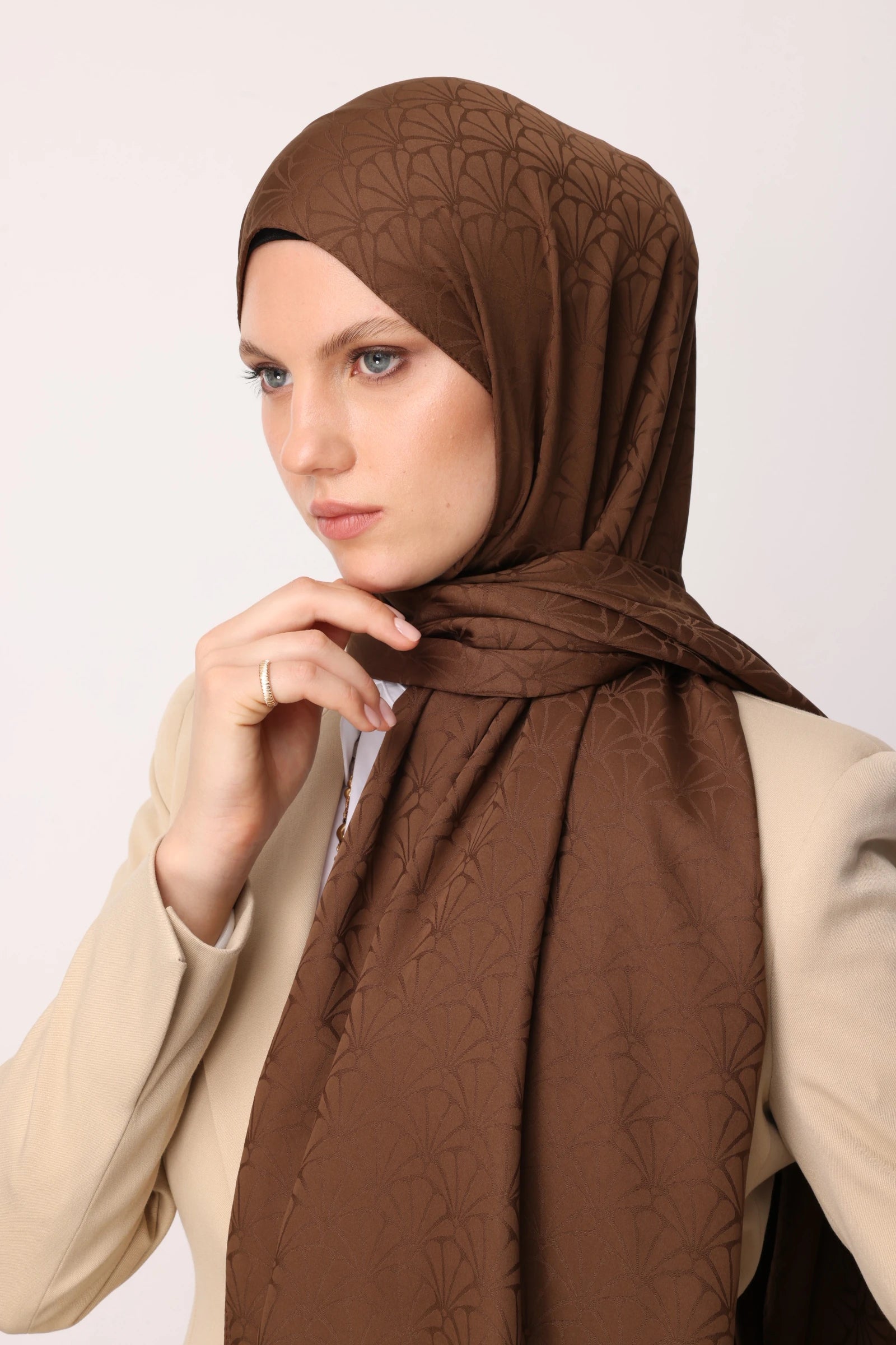 Lotus Desen İpeksi Jakar Şal