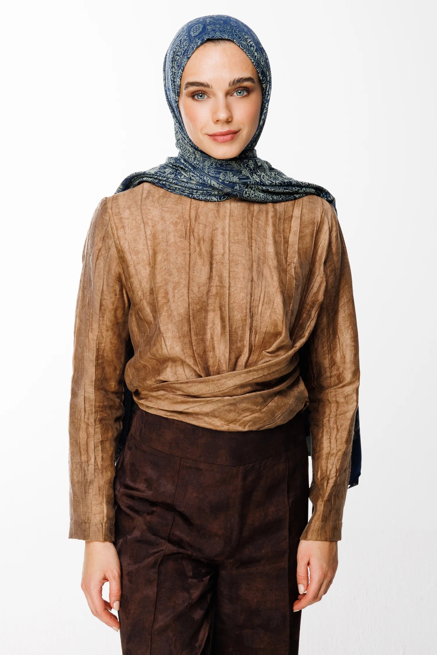 Henna Desen Çift Taraflı Şal