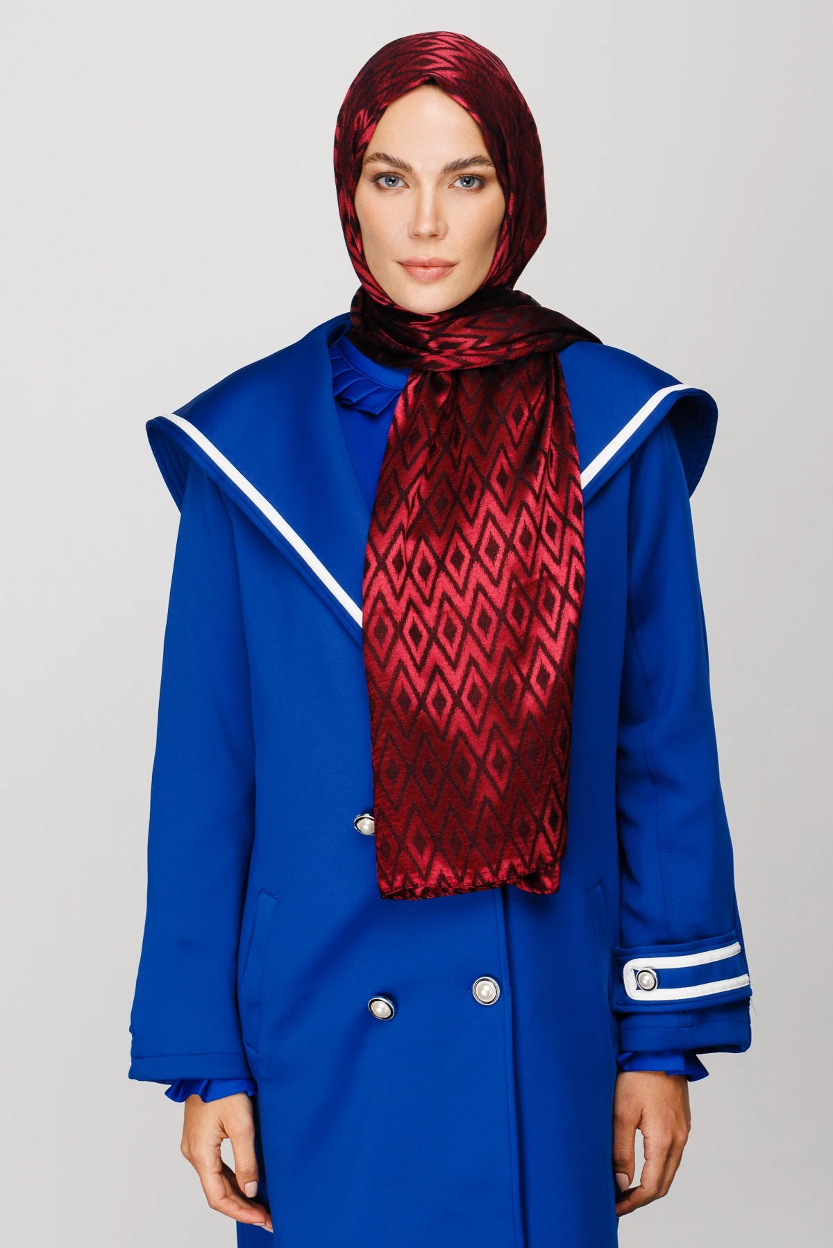 Karo Desen Parlak Jakar Şal