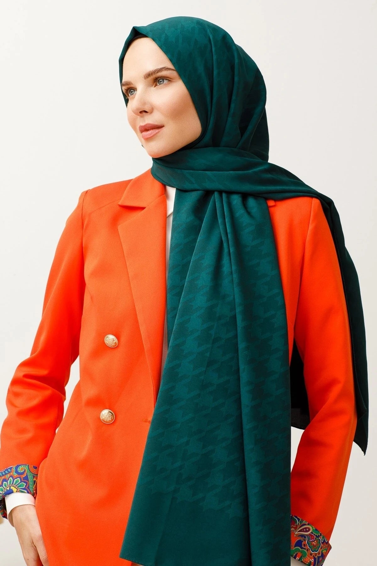 Kazayağı Desen İpeksi Jakar Şal