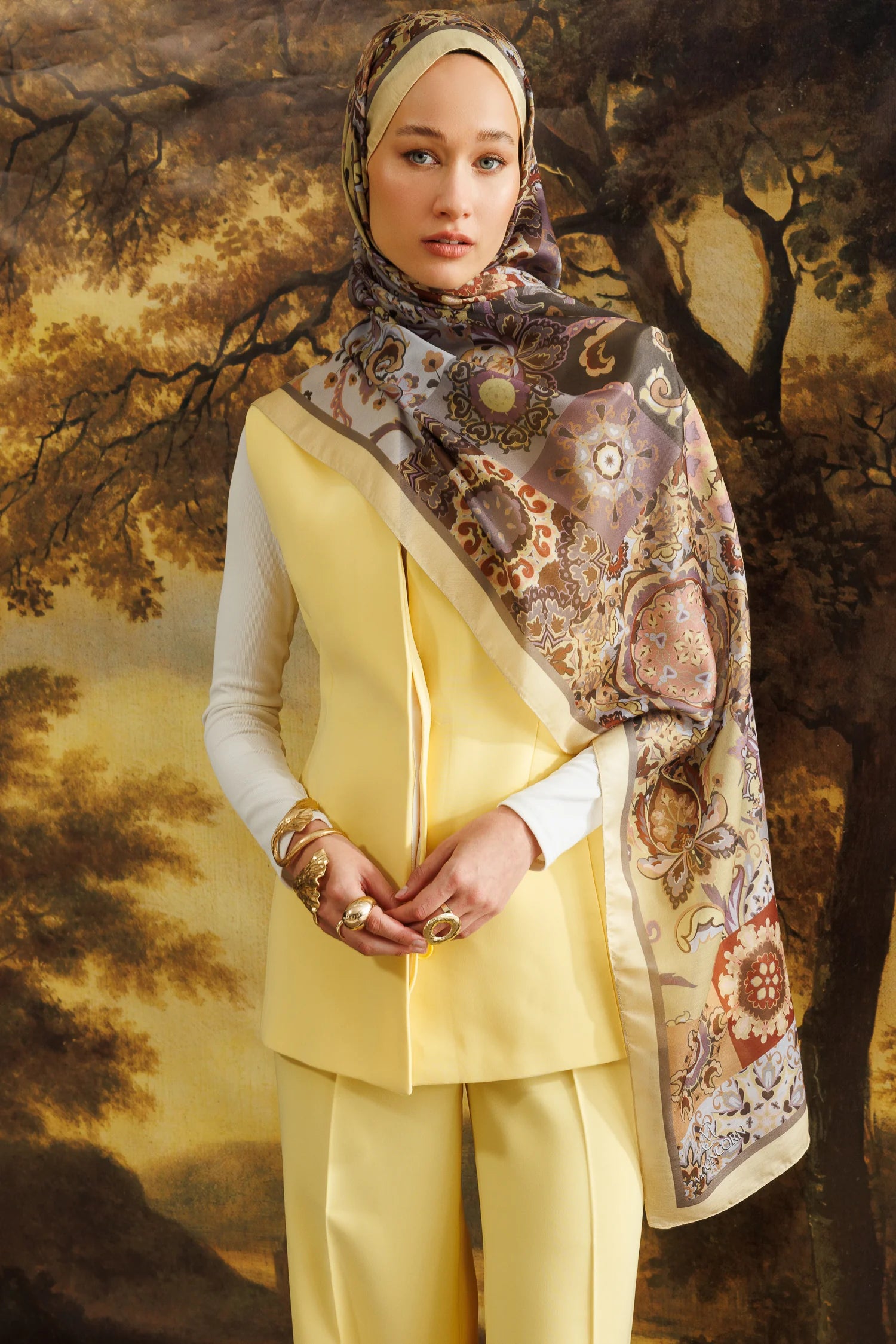 Solhar Desen Pamuk Şal