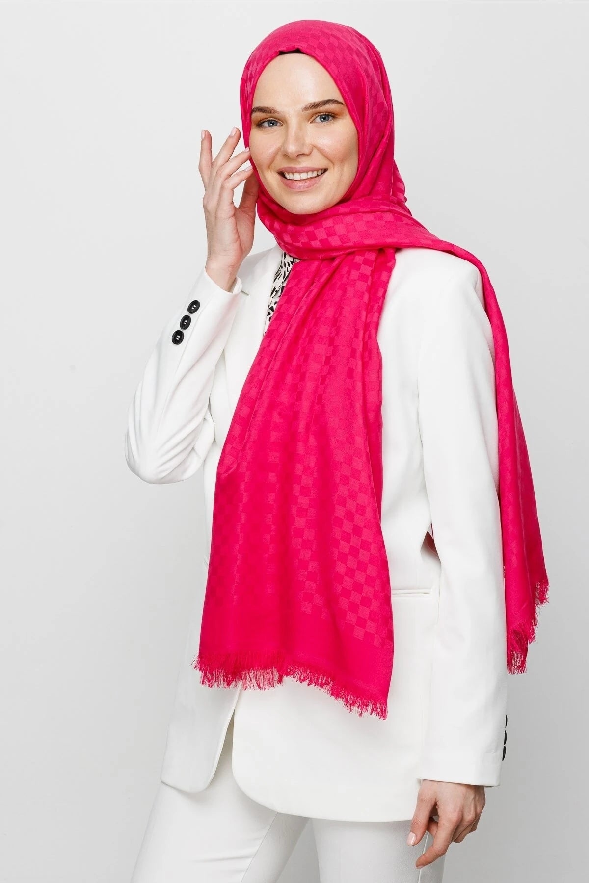 Kare Desen Pamuk Jakar Şal