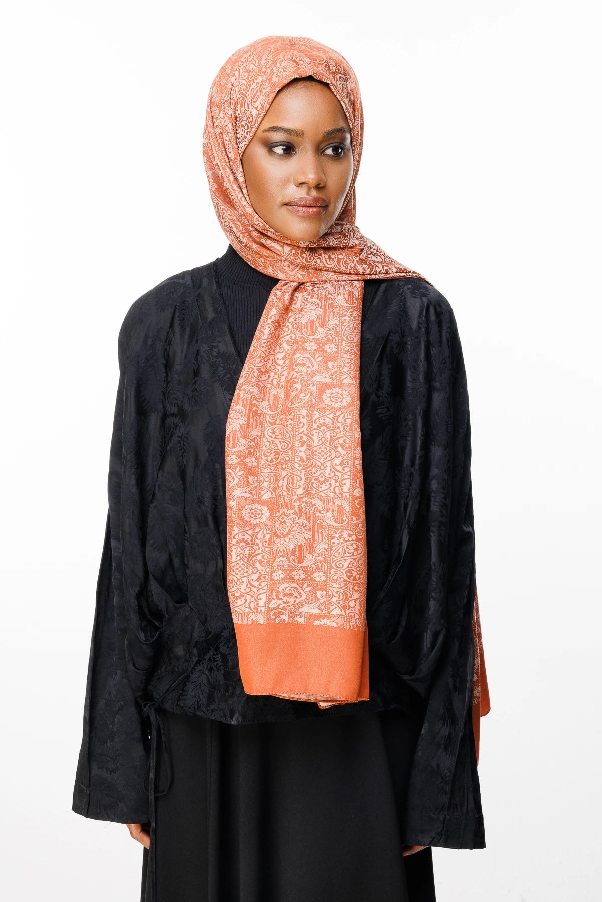 Henna Desen Çift Taraflı Şal