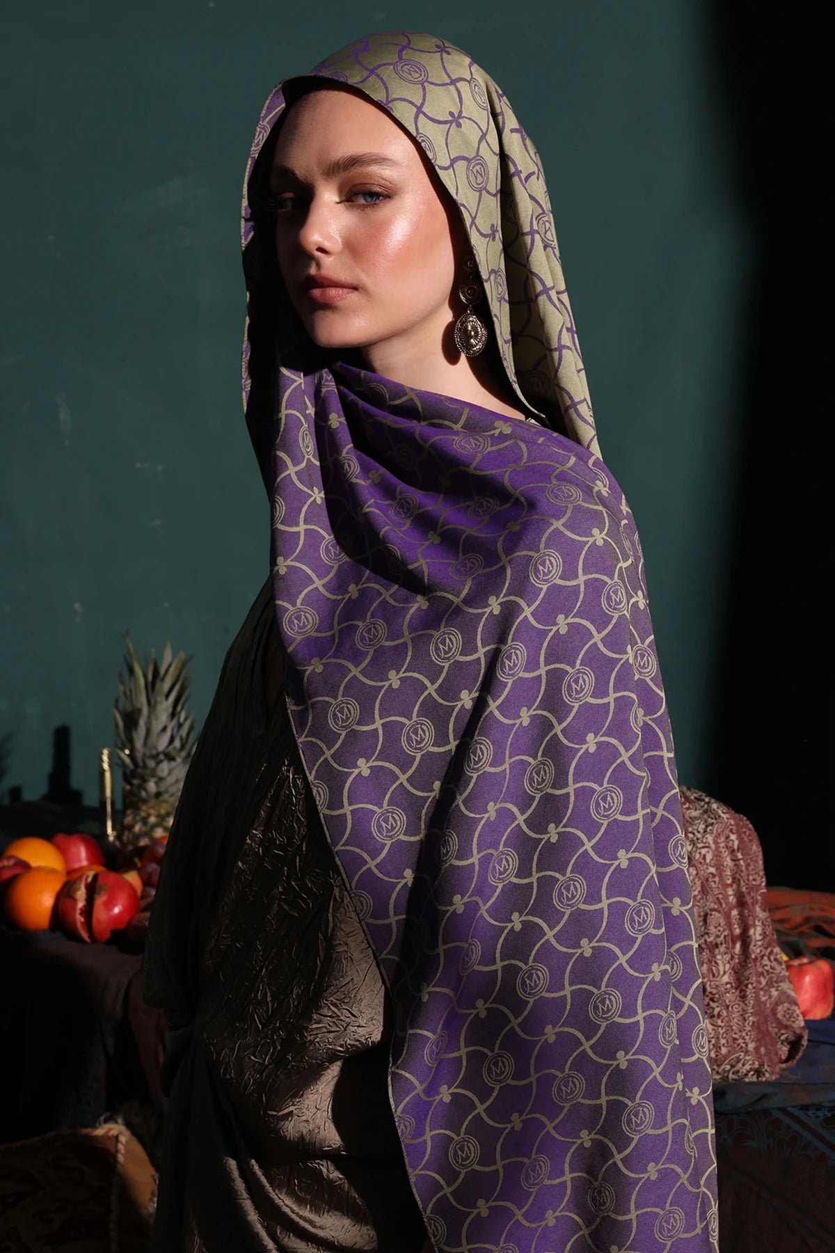 Marrakech Desen Çift Taraflı Şal