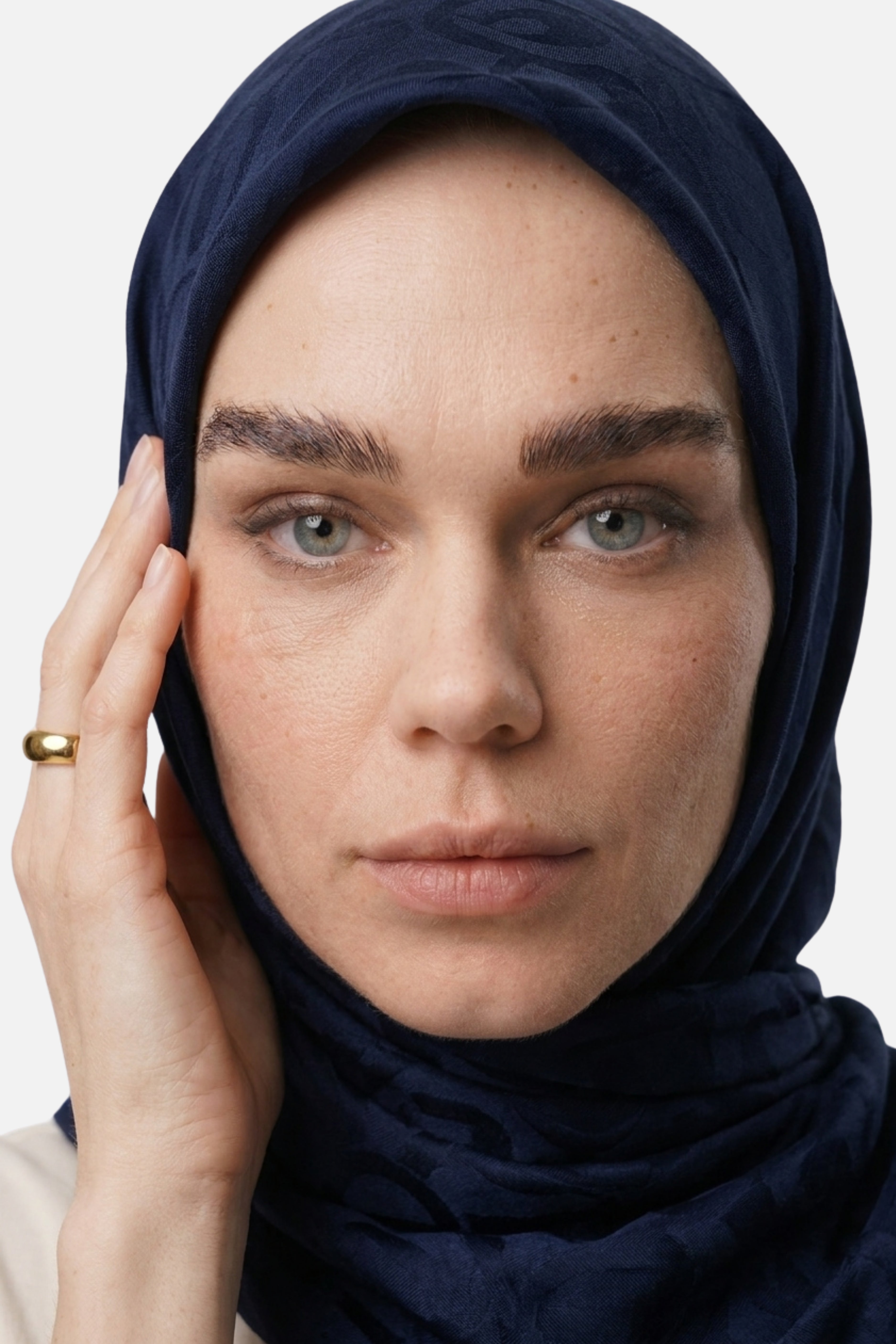 Dune Desen Ayrobin Jakar Eşarp - Lacivert