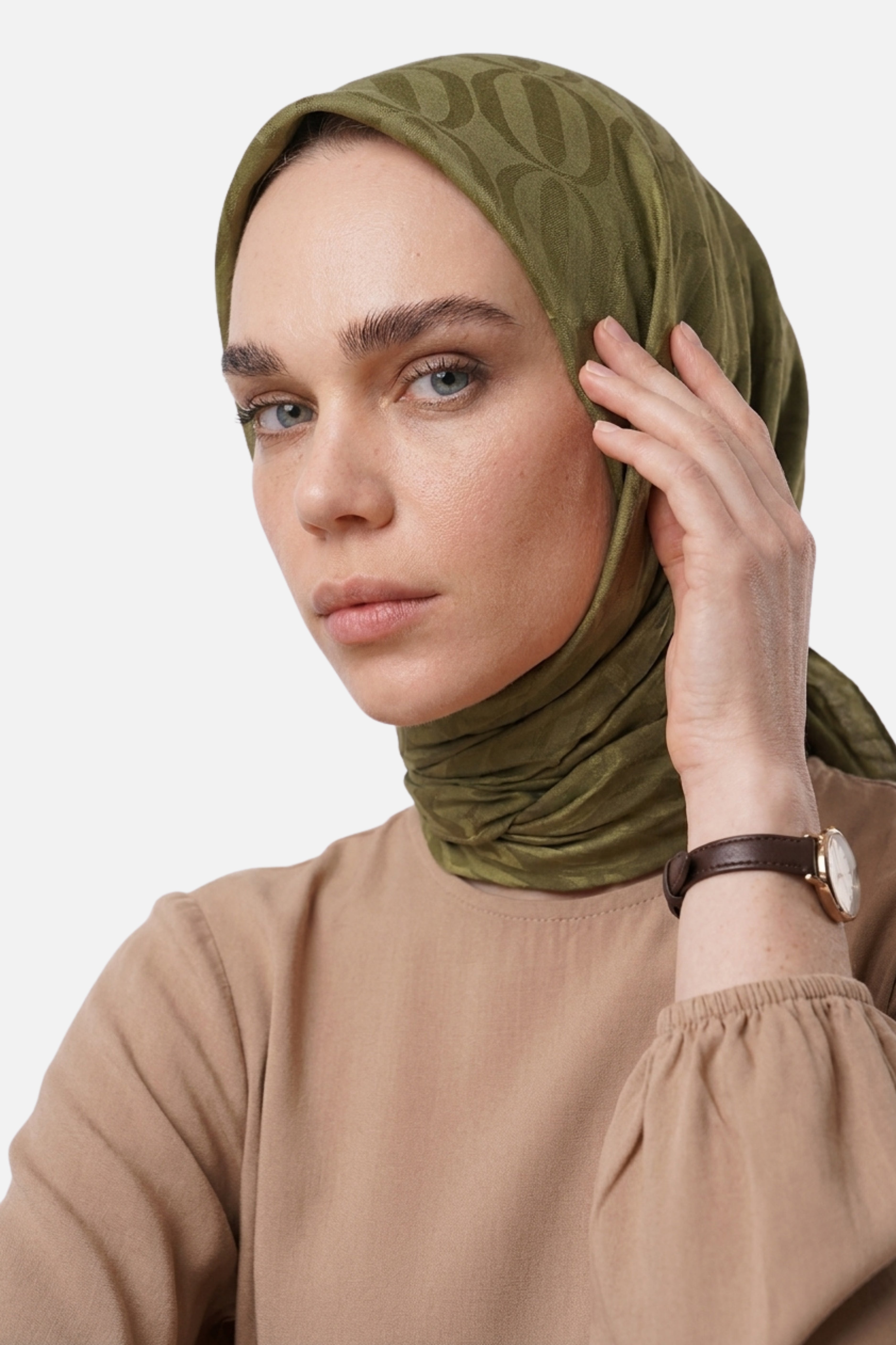 Dune Desen Ayrobin Jakar Eşarp - Soft Yeşil