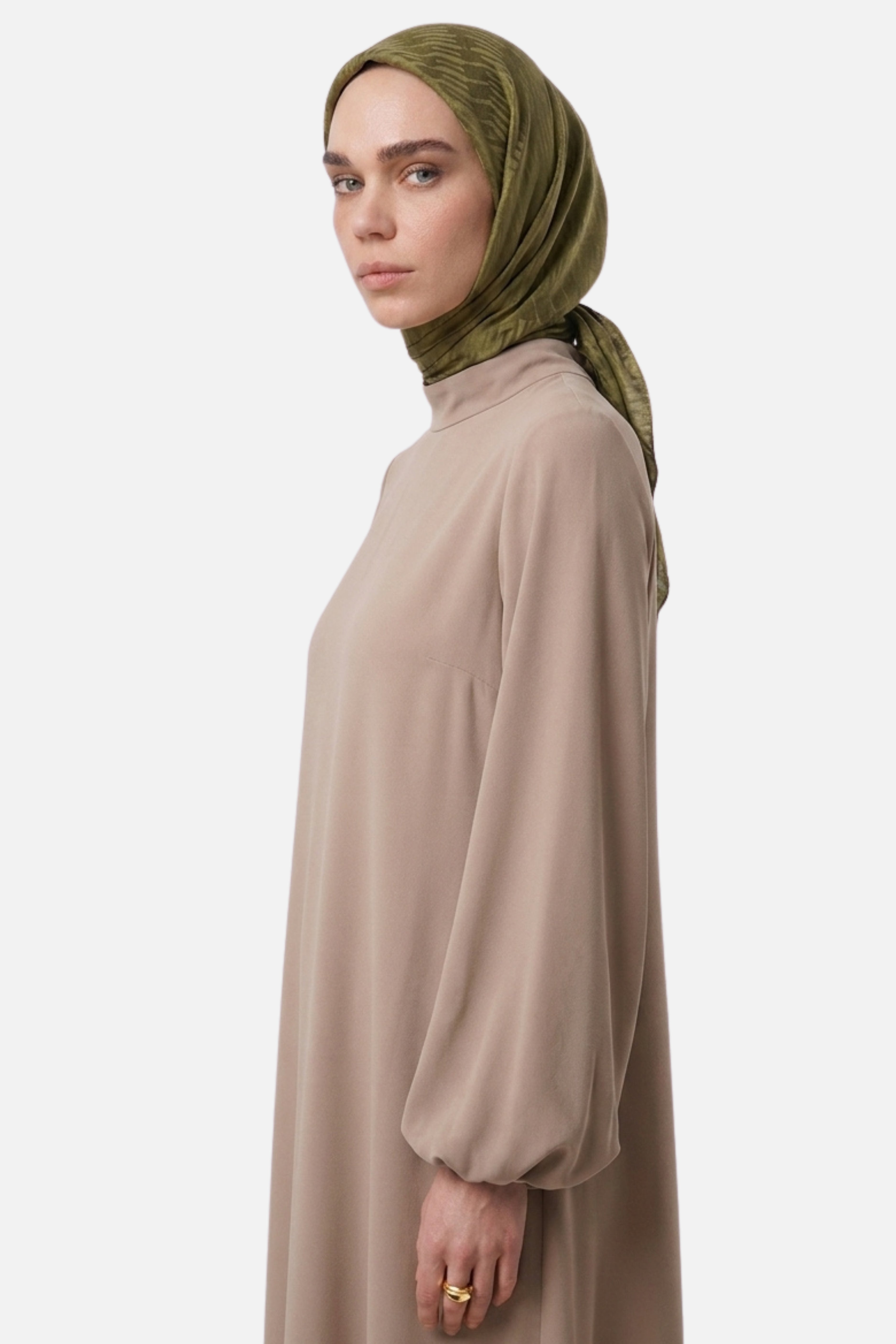 Grove Desen Ayrobin Jakar Eşarp - Soft Yeşil