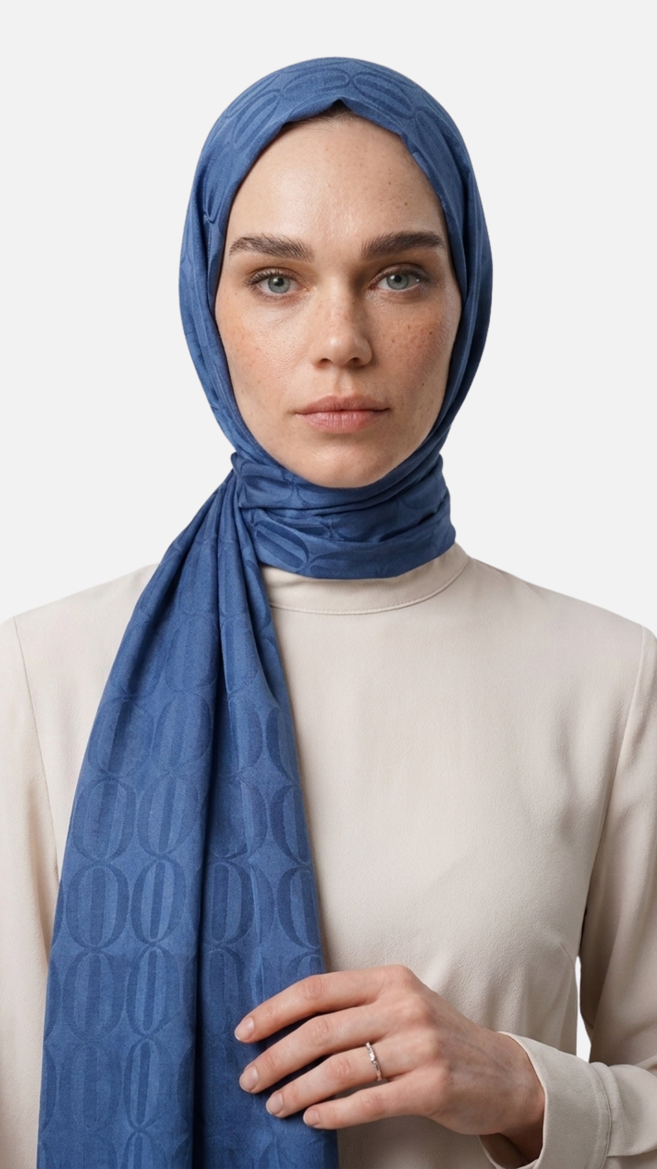 Dune Desen Ayrobin Jakar Şal - İndigo