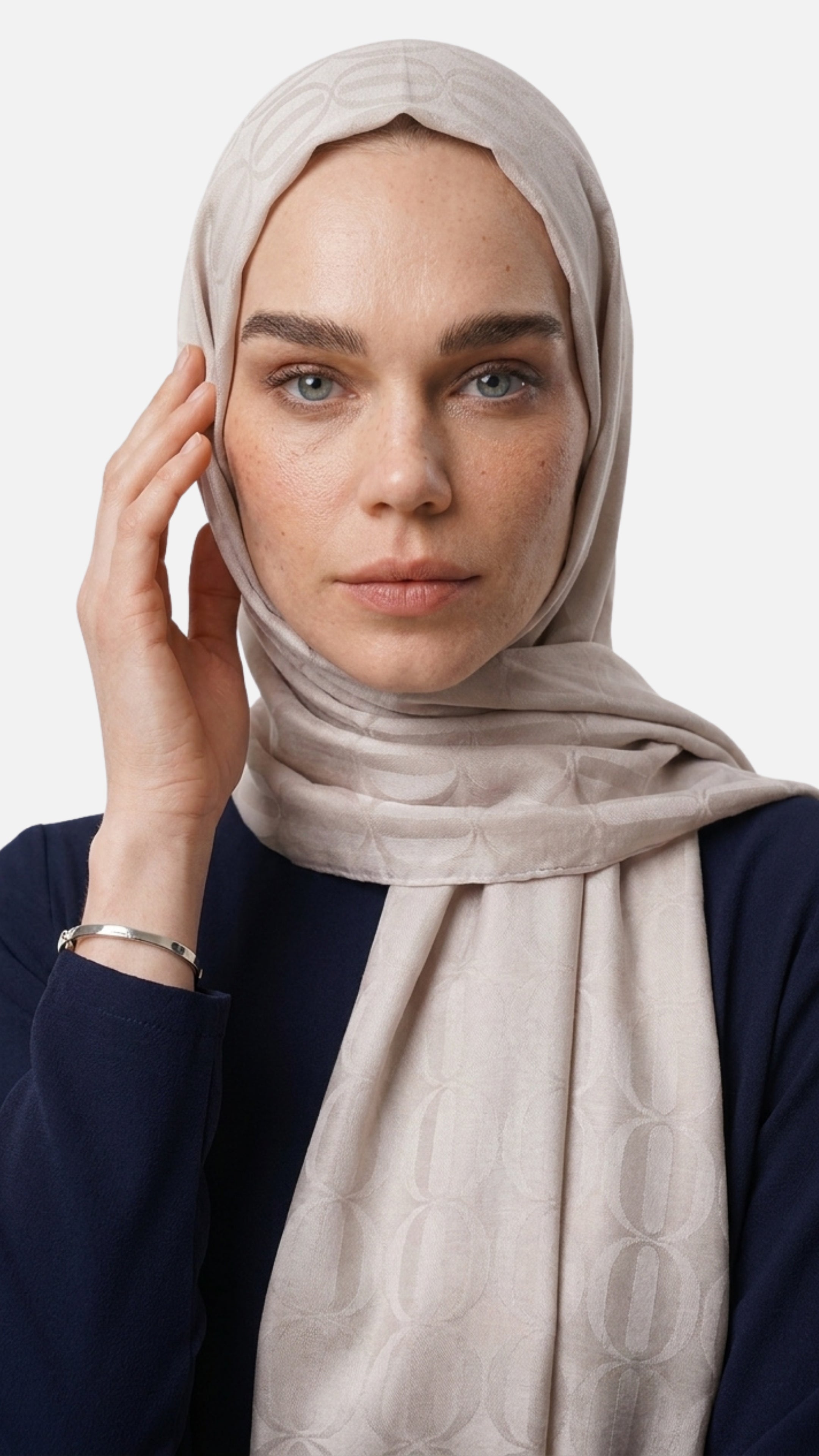 Dune Desen Ayrobin Jakar Şal - Krem