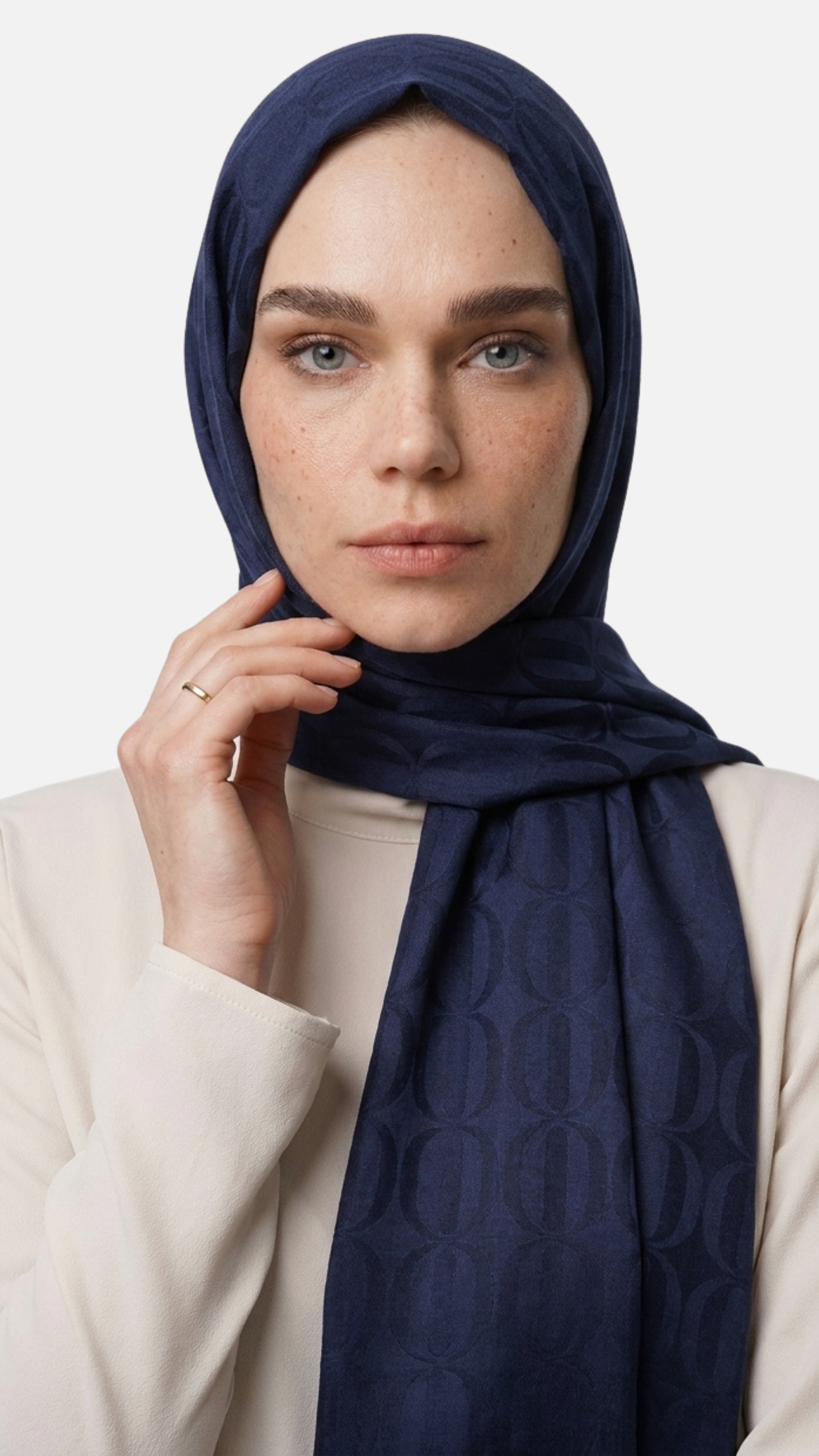 Dune Desen Ayrobin Jakar Şal - Lacivert