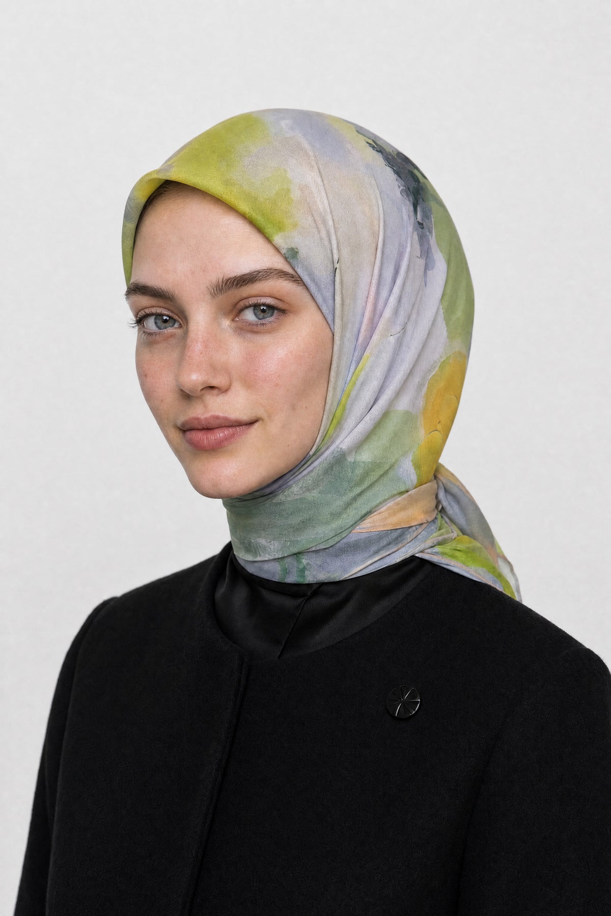 Ruby Desen Organik Eşarp - Yeşil