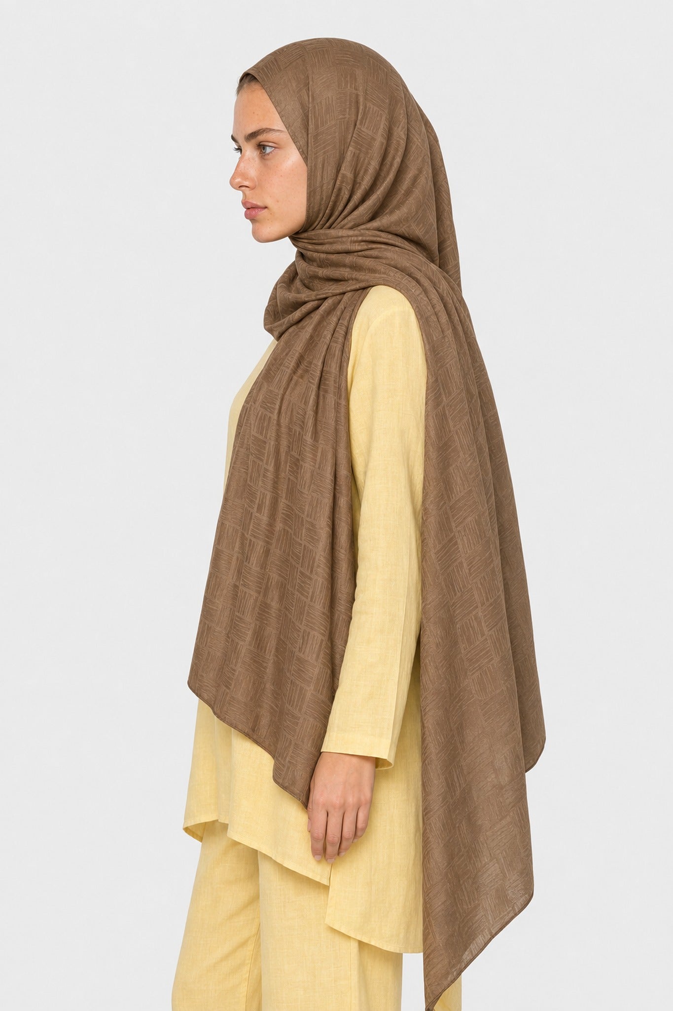 Noria Desen Ayrobin Jakar Şal - Mocha