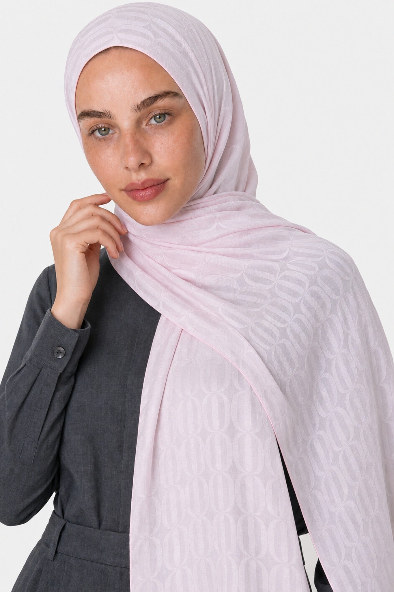 Dune Desen Ayrobin Jakar Şal - Lavanta Grisi