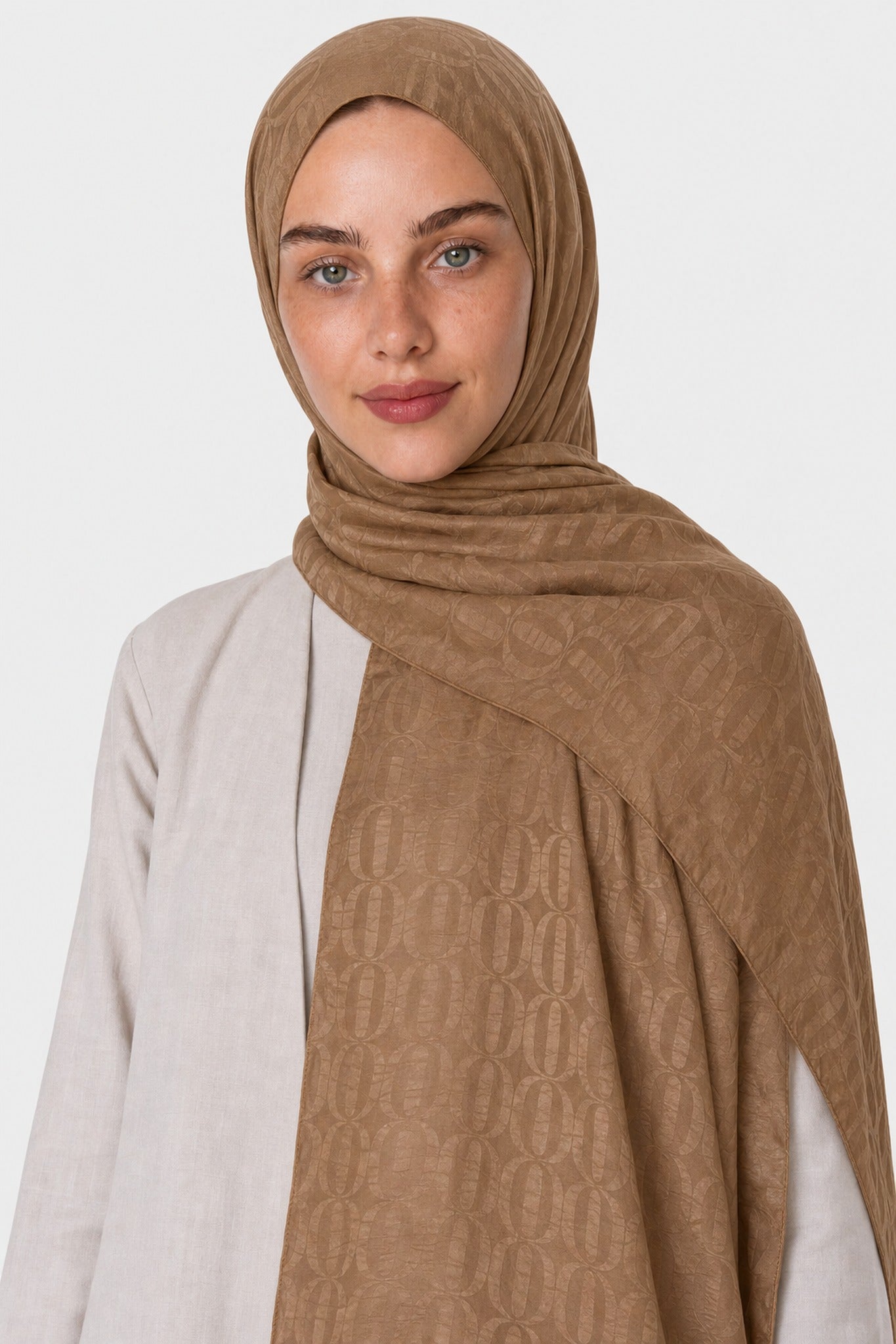Dune Desen Ayrobin Jakar Şal - Vizon Kahve