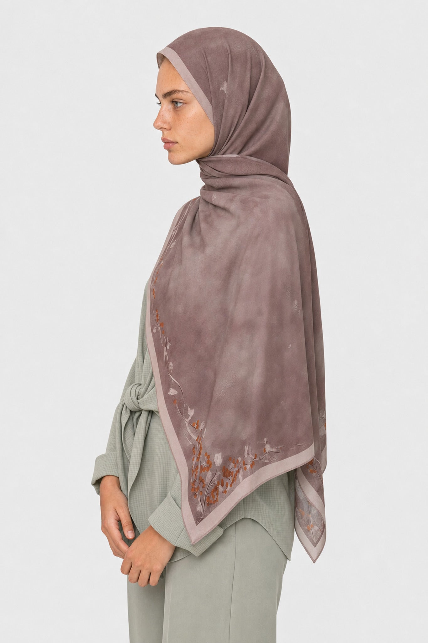 Emerald Desen Hebei İpek Şal - Bej