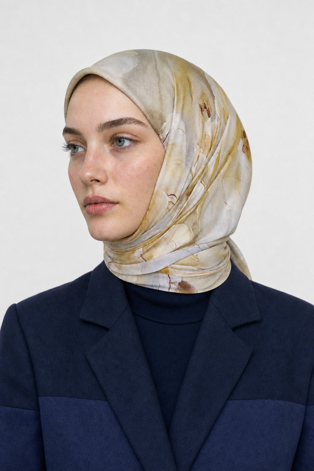 Garden Desen Organik Eşarp - Sarı