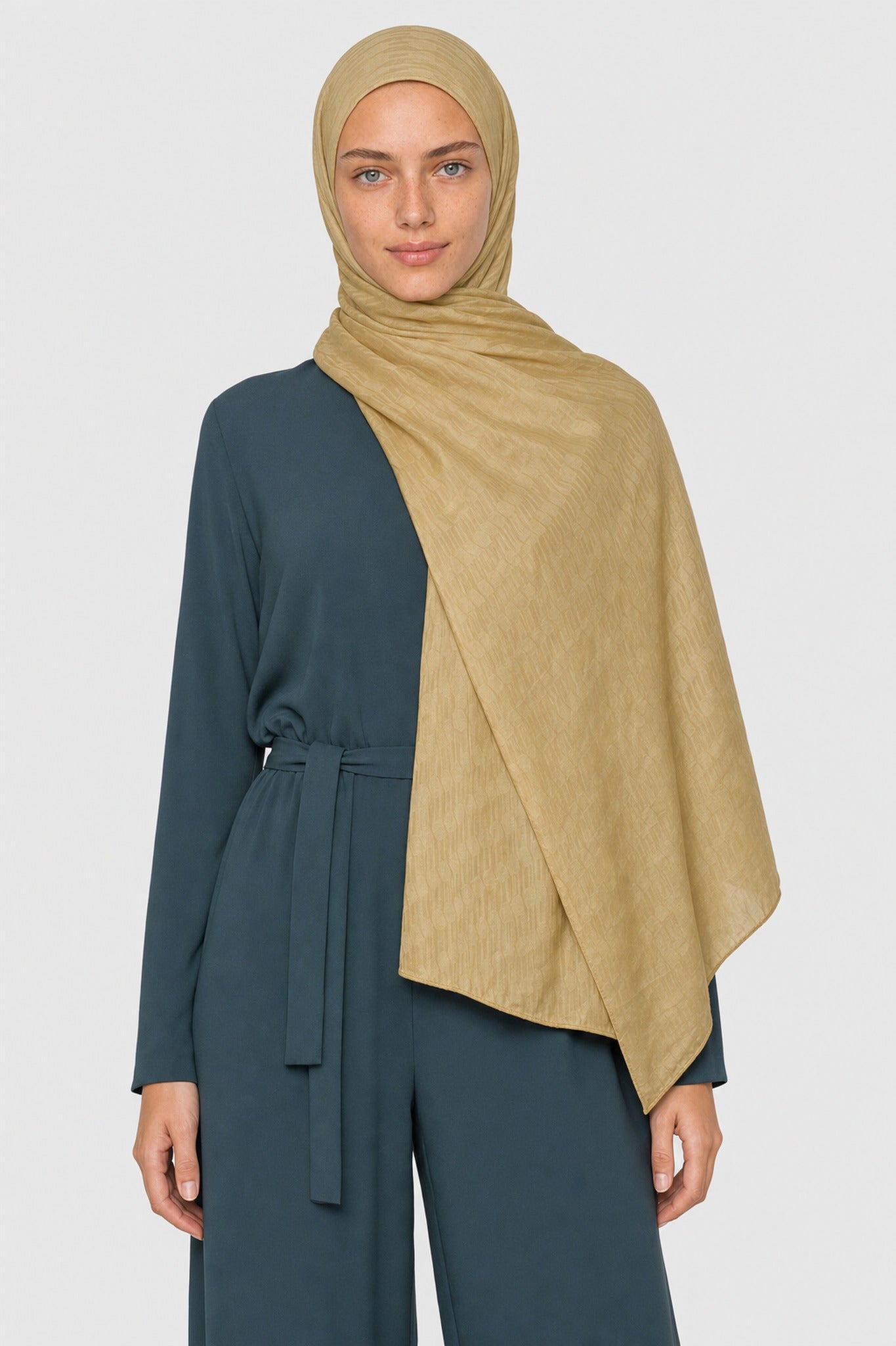 Grove Desen Ayrobin Jakar Şal - Sarı