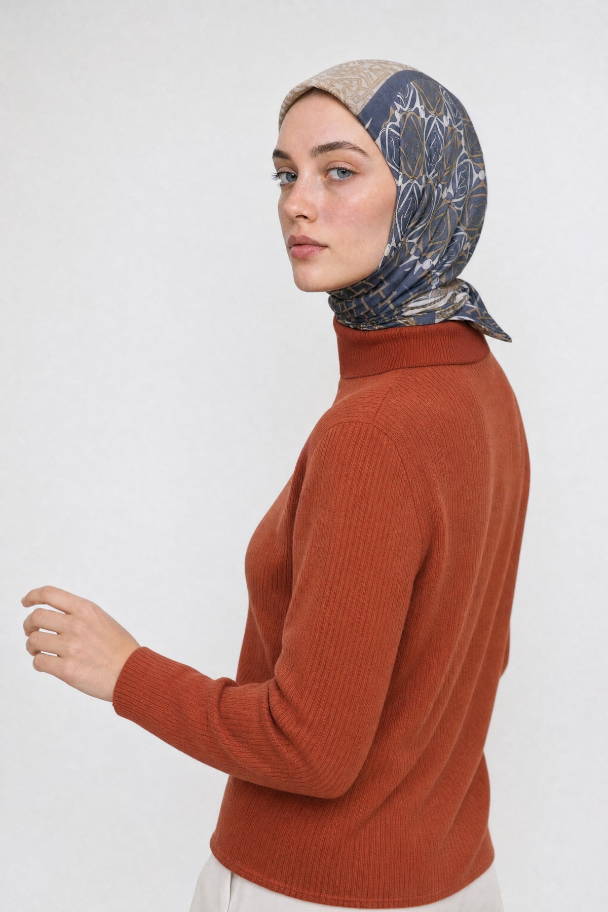 Heritage Desen Organik Eşarp - Siyah