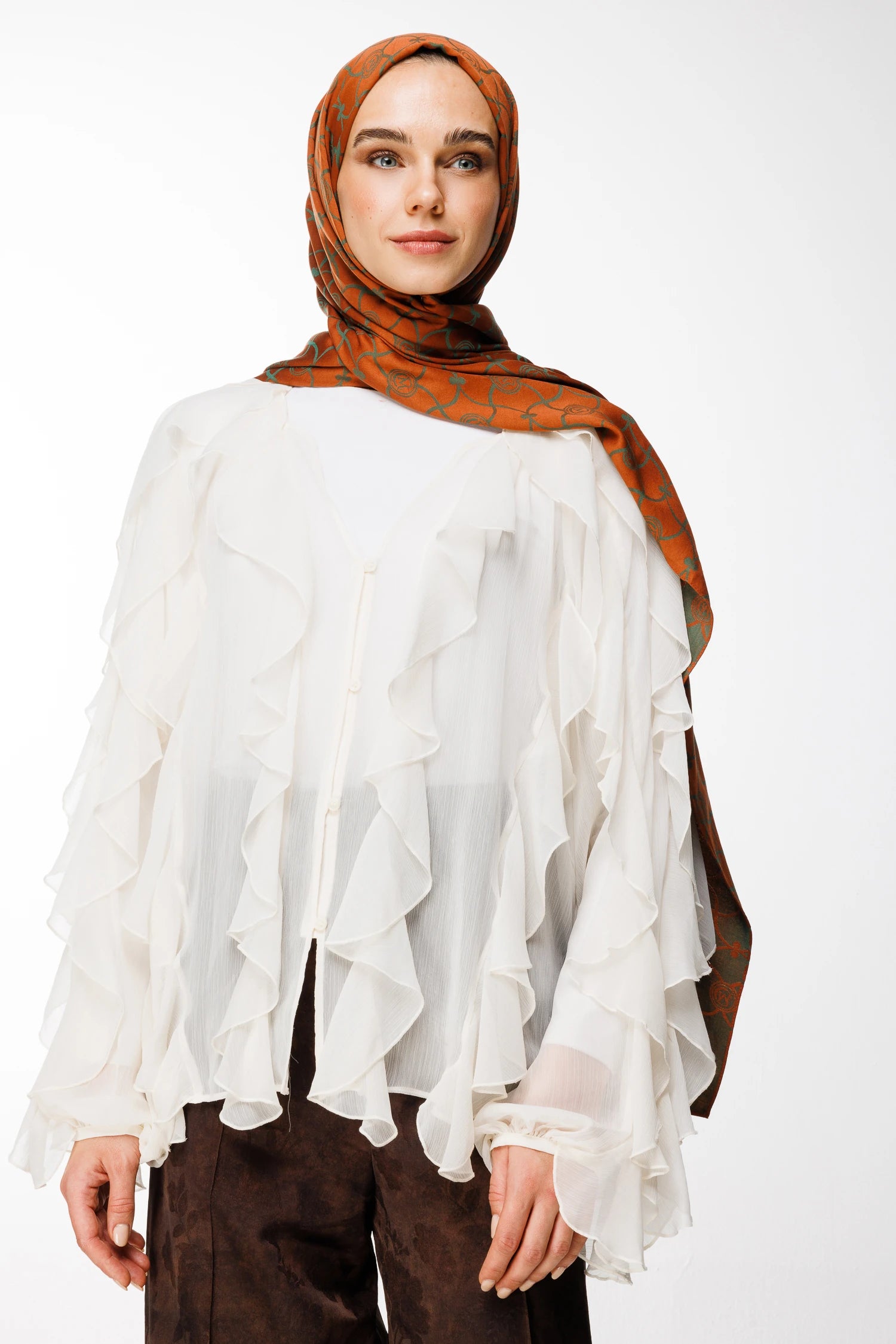 Marrakech Desen Çift Taraflı Şal