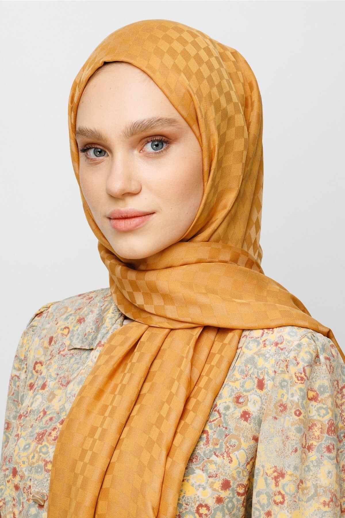 Kare Desen Pamuk Jakar Şal