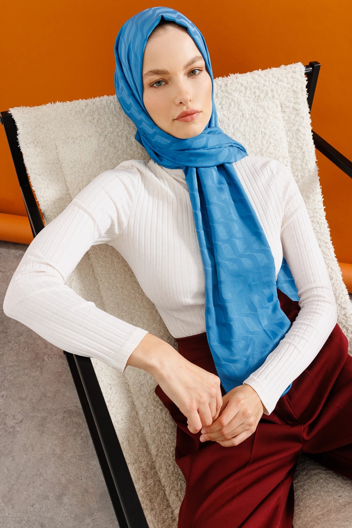 Dalga Desen İpeksi Jakar Şal