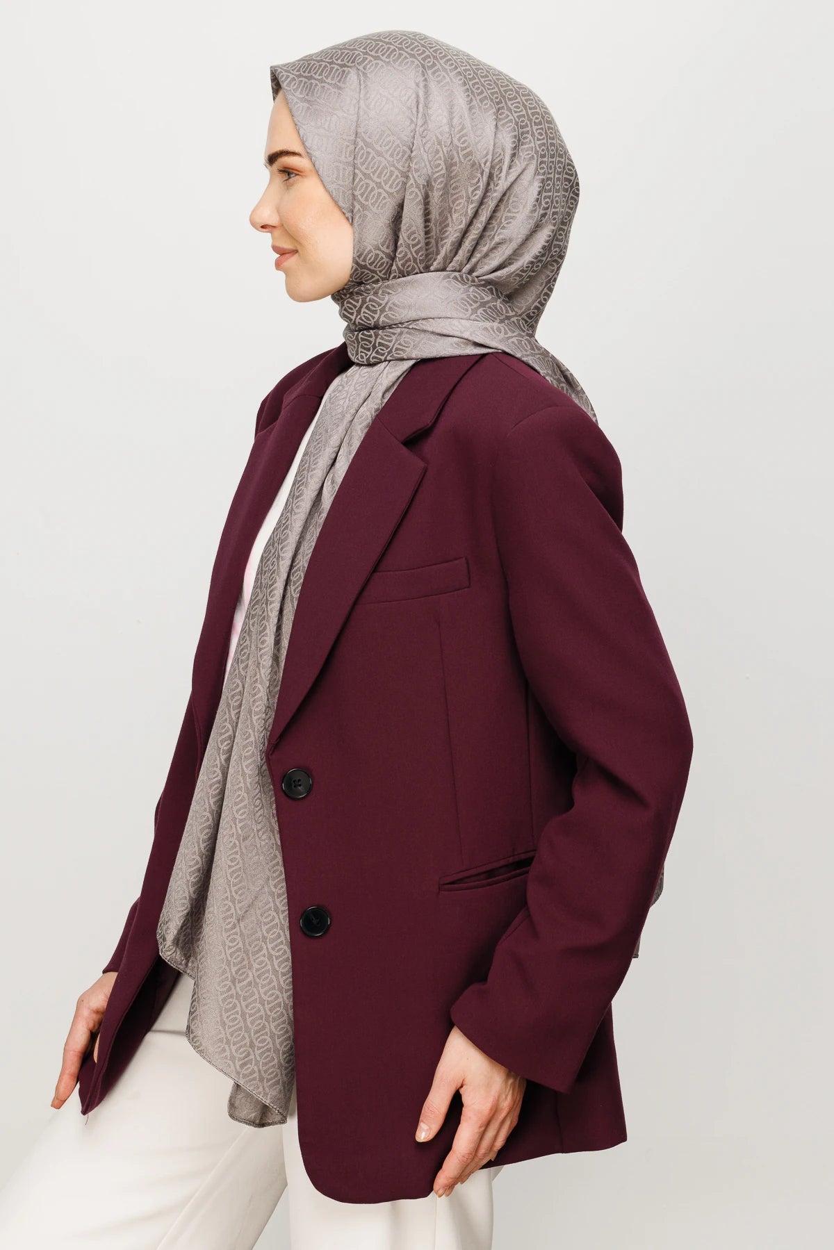 Forever Desen Parlak Jakar Şal